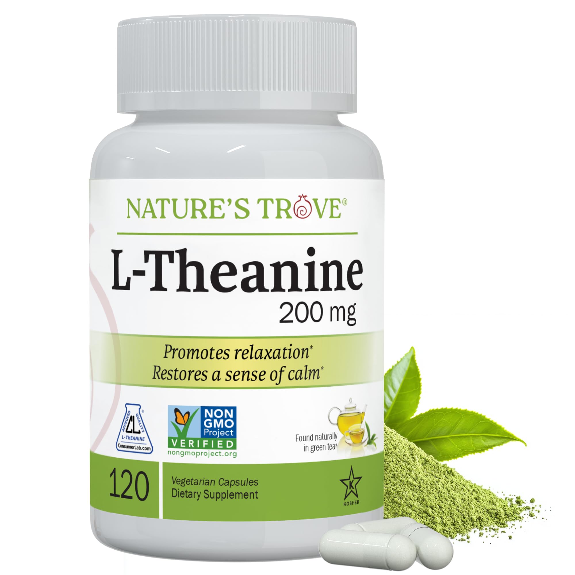 Nature's Trove L-Theanine 200mg 120 Vegetarian Capsules Nature's Trove buy supplements canada