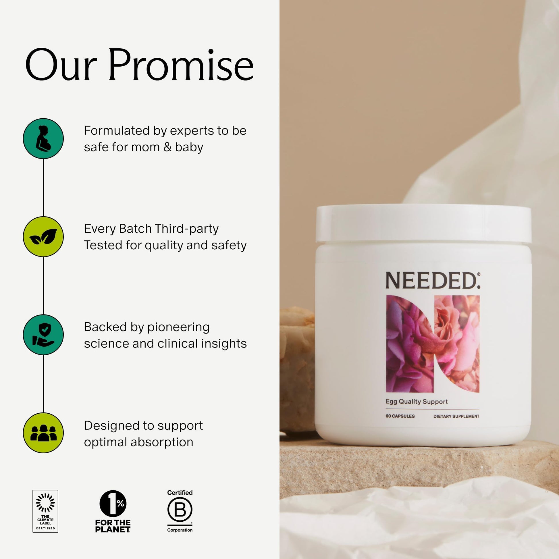 Needed. Egg Quality Support - Optimally Formulated Antioxidants Supplement for Egg Quality - Fertility Support - Fertility Supplement for Women Needed. buy supplements canada