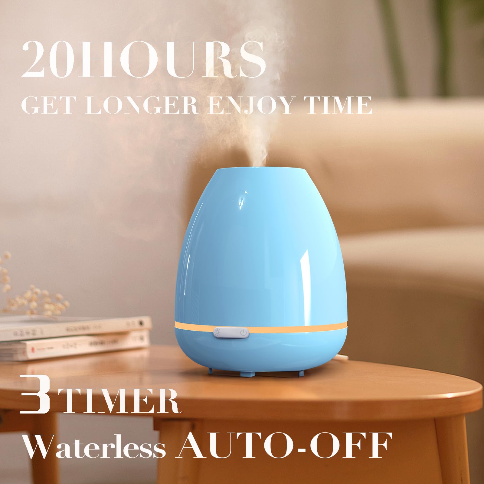 Essential Oil Diffuser for Bedroom Small Humidifier for Home Cool Mist Scent Diffuser 300ml 20 Hours Fashome buy supplements canada