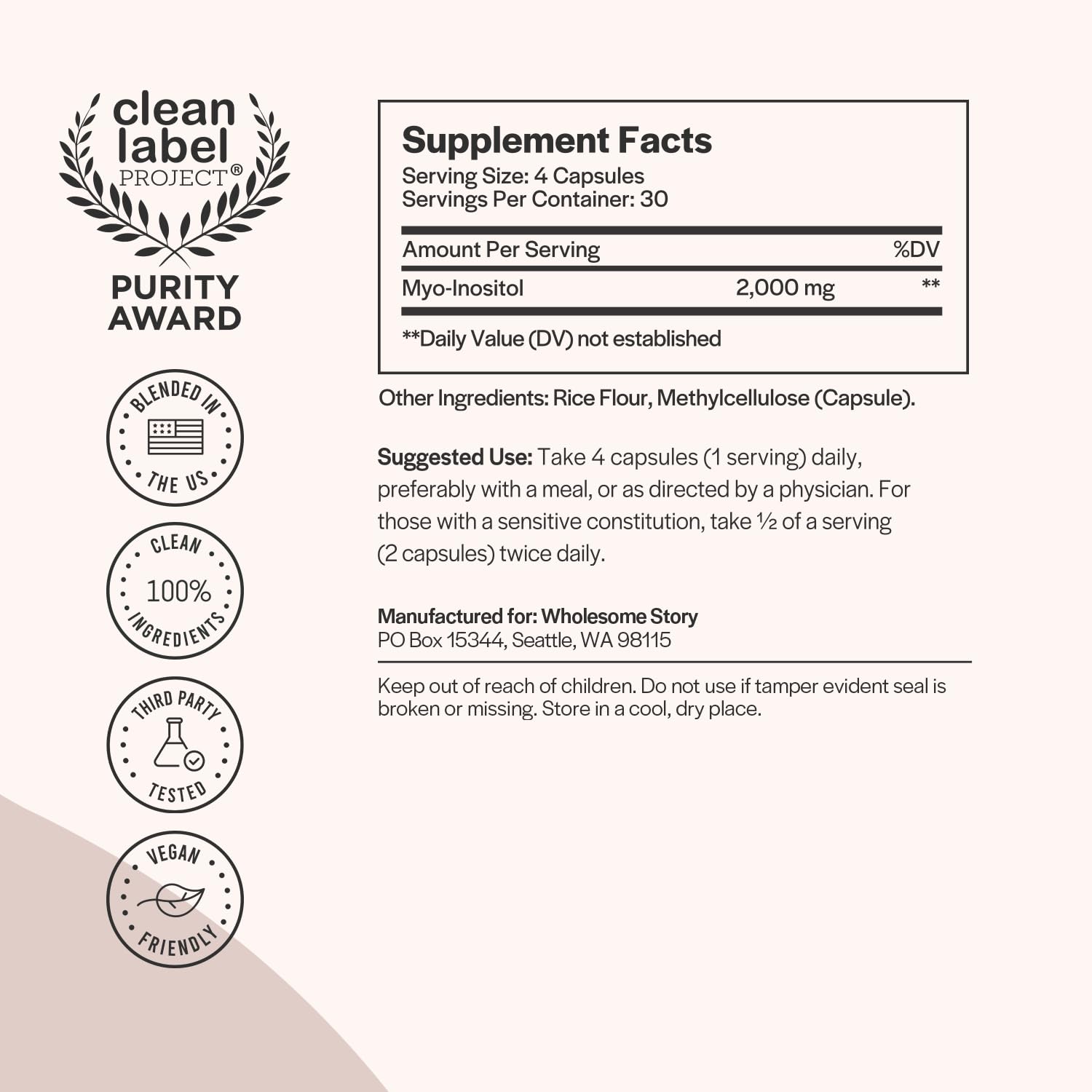 Pure Inositol Supplement | Myo-Inositol Supplement | Inositol Powder Capsules Wholesome Story buy supplements canada