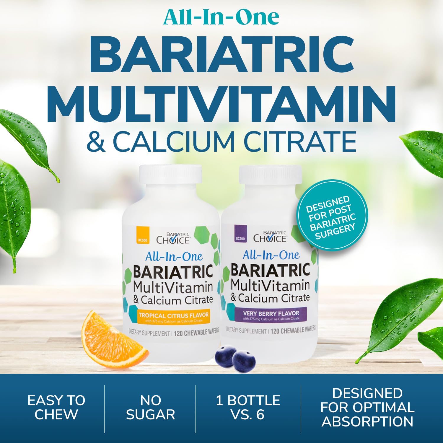 Bariatric Choice All-in-One Chewable Bariatric MultiVitamin with Iron & Calcium Citrate, Very Berry (120ct) Bariatric Choice buy supplements canada
