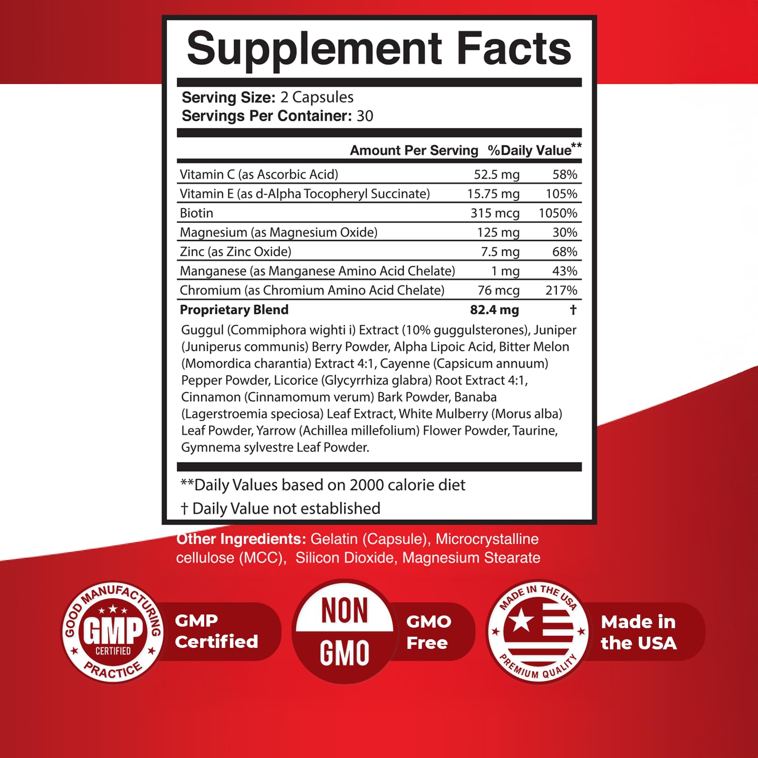 Revital Gluco – Daily Supplement with Vitamin C, Vitamin E, Magnesium, Biotin, Zinc & 10+ Botanical Ingredients – Made in USA, Non-GMO, Stimulant-Free Formula – 60 Caps (30 Servings), 1 Month Supply Nature’s NutriWave buy supplements canada