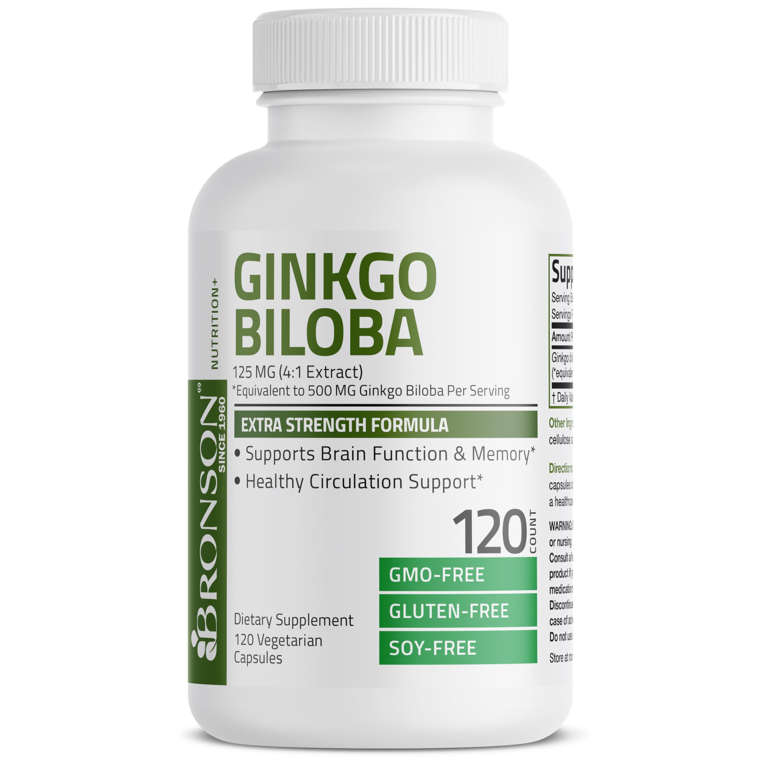 Bronson Ginkgo Biloba Extra Strength 125mg (4:1 Extract) Equivalent to 500mg Bronson buy supplements canada