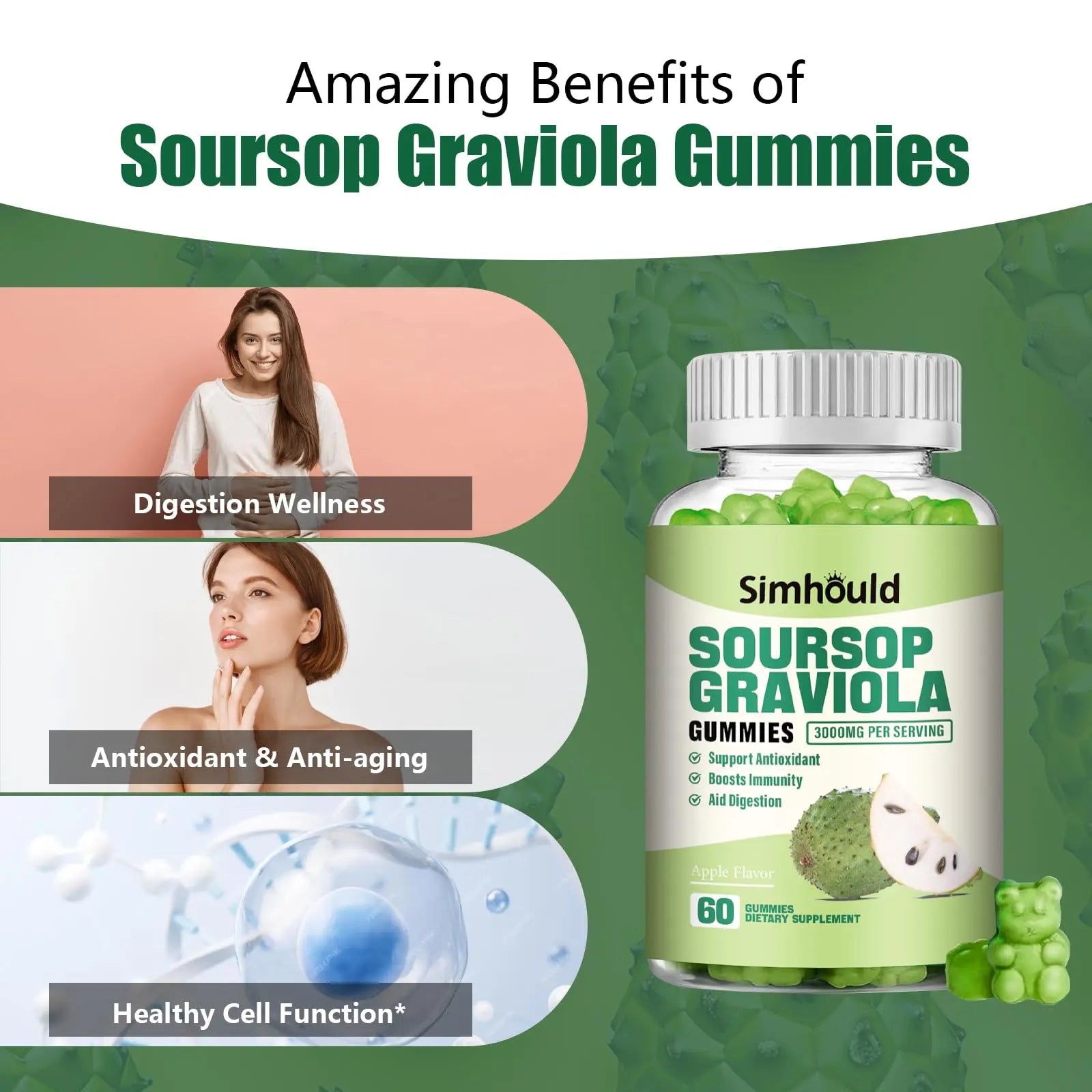 Simhould 1 Pack Soursop Graviola Gummies Simhould buy supplements canada