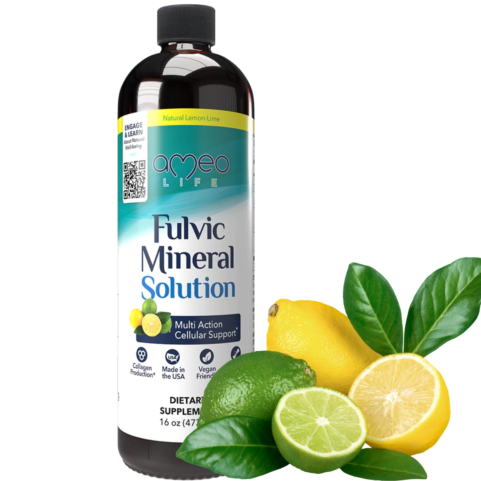 Ameo Life Fulvic Acid & Mineral Complex – Cellular Support, Detox, Collagen Boost – Promotes Skin, Hair, Nail Growth & Energy – Vegan, Gluten-Free, Non-GMO, Made in the USA -16 OZ Ameo Life buy supplements canada