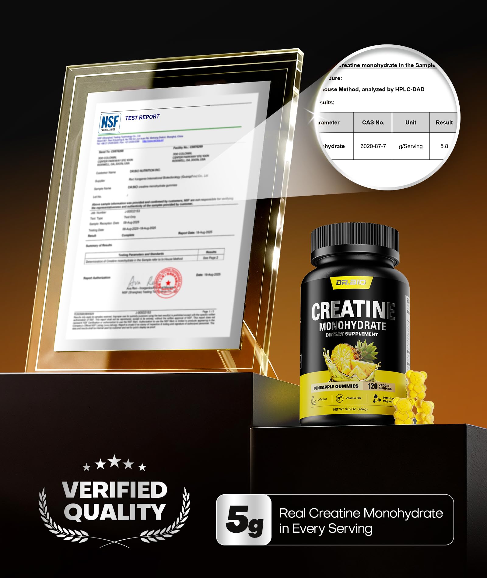 Instant Boost Creatine Monohydrate Gummies, Complex Formula with Real 5000mg Creatine, L-Taurine, B12, Mg & K, Pre-Workout Creatine for Women & Men to Support Energy DR.BIO buy supplements canada