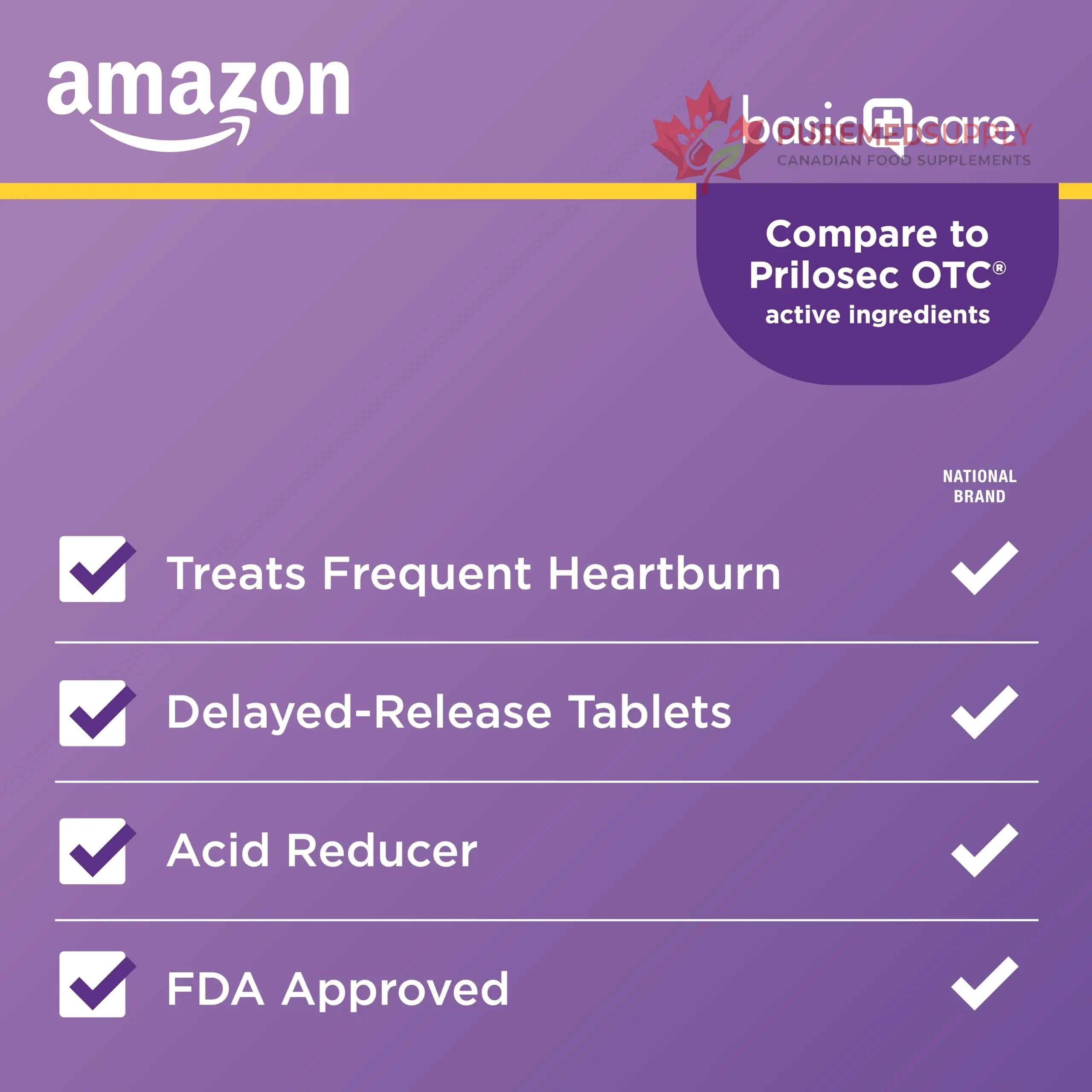Amazon Basic Care Omeprazole Delayed Release Tablets 20 mg, Acid Reducer, Heartburn Medicine, 14-Day Course of Treatment, 28 Count Amazon Basic Care buy supplements canada