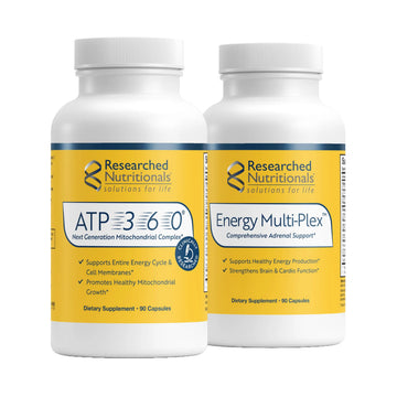 Researched Nutritionals Mens & Womens Vitamins - Optimized Energy Duo - Adrenal Support & Mitochondrial Supplements to Promote Optimal Cellular Energy - ATP 360 & Multi-Plex Researched Nutritionals buy supplements canada