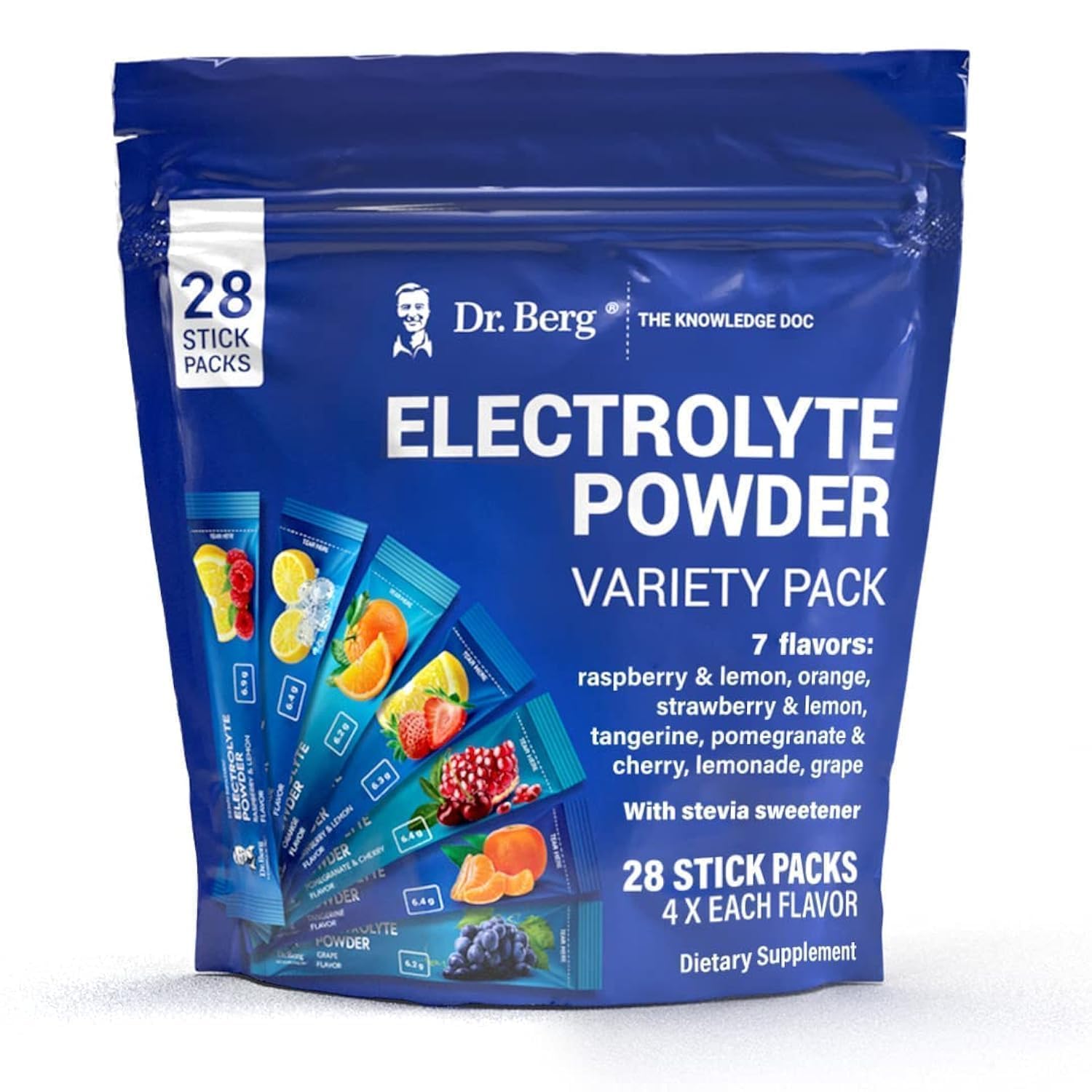 Dr. Berg Sugar Free Electrolyte Powder Packets (Variety Pack) - Daily Electrolyte Drink Mix - 28 Total Hydration Pouches Sugar Free Dr. Berg Nutritionals buy supplements canada