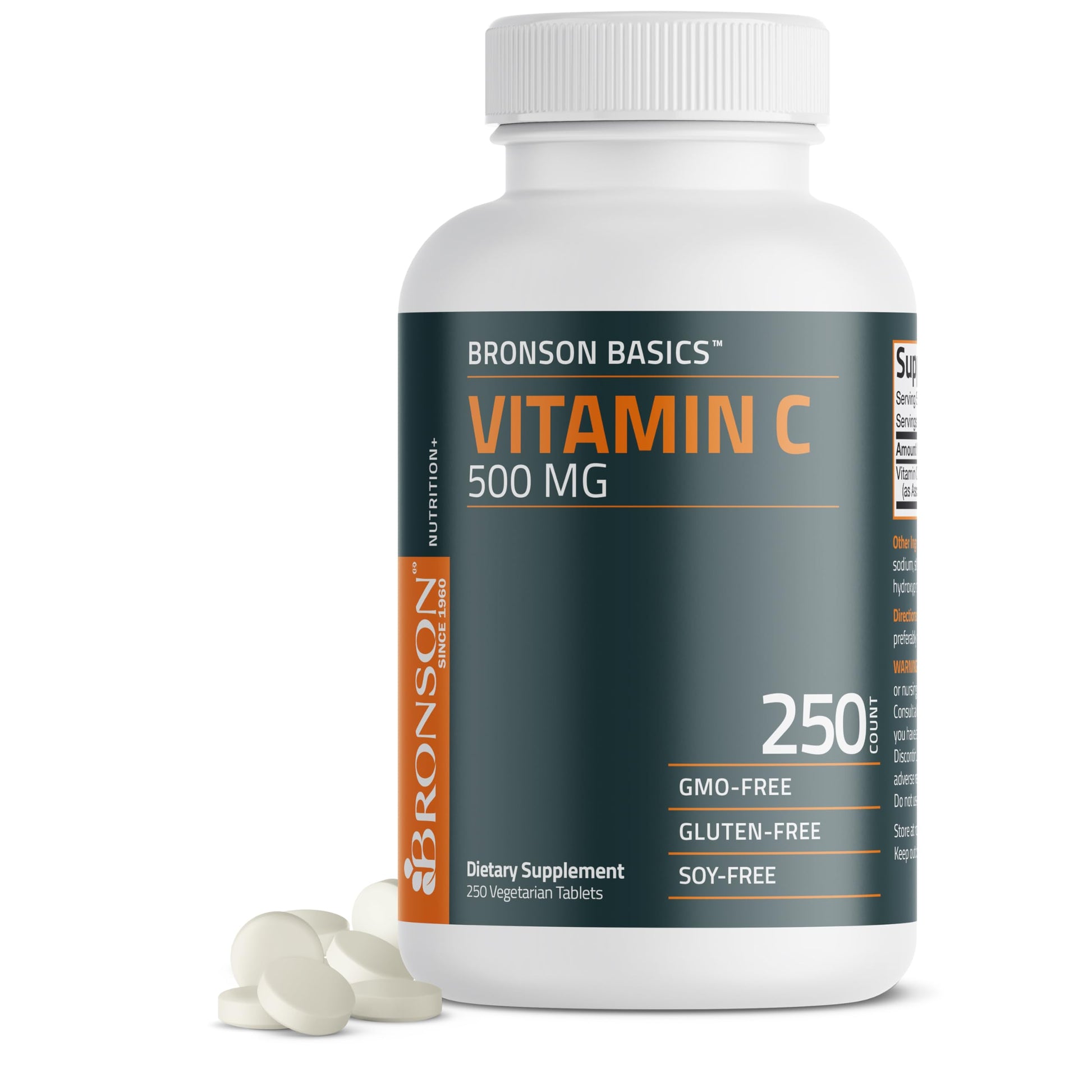 Bronson Vitamin C 500 MG Supports a Healthy Immune System & Antioxidant Protection, Non-GMO, 250 Vegetarian Tablets Bronson buy supplements canada