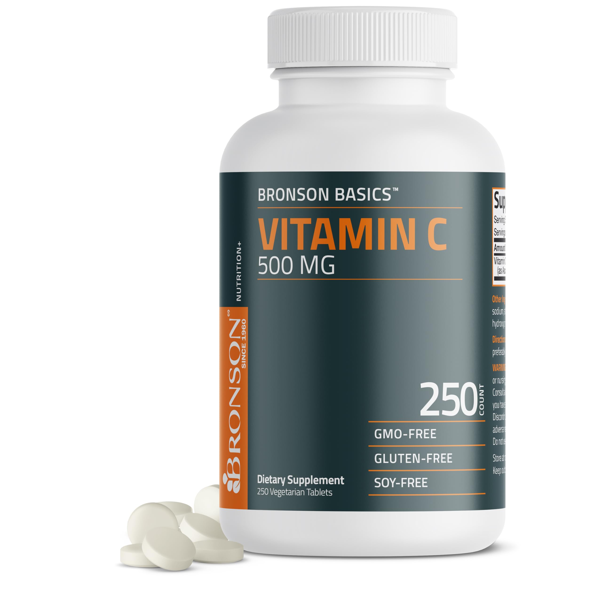 Bronson Vitamin C 500 MG Supports a Healthy Immune System & Antioxidant Protection, Non-GMO, 250 Vegetarian Tablets Bronson buy supplements canada
