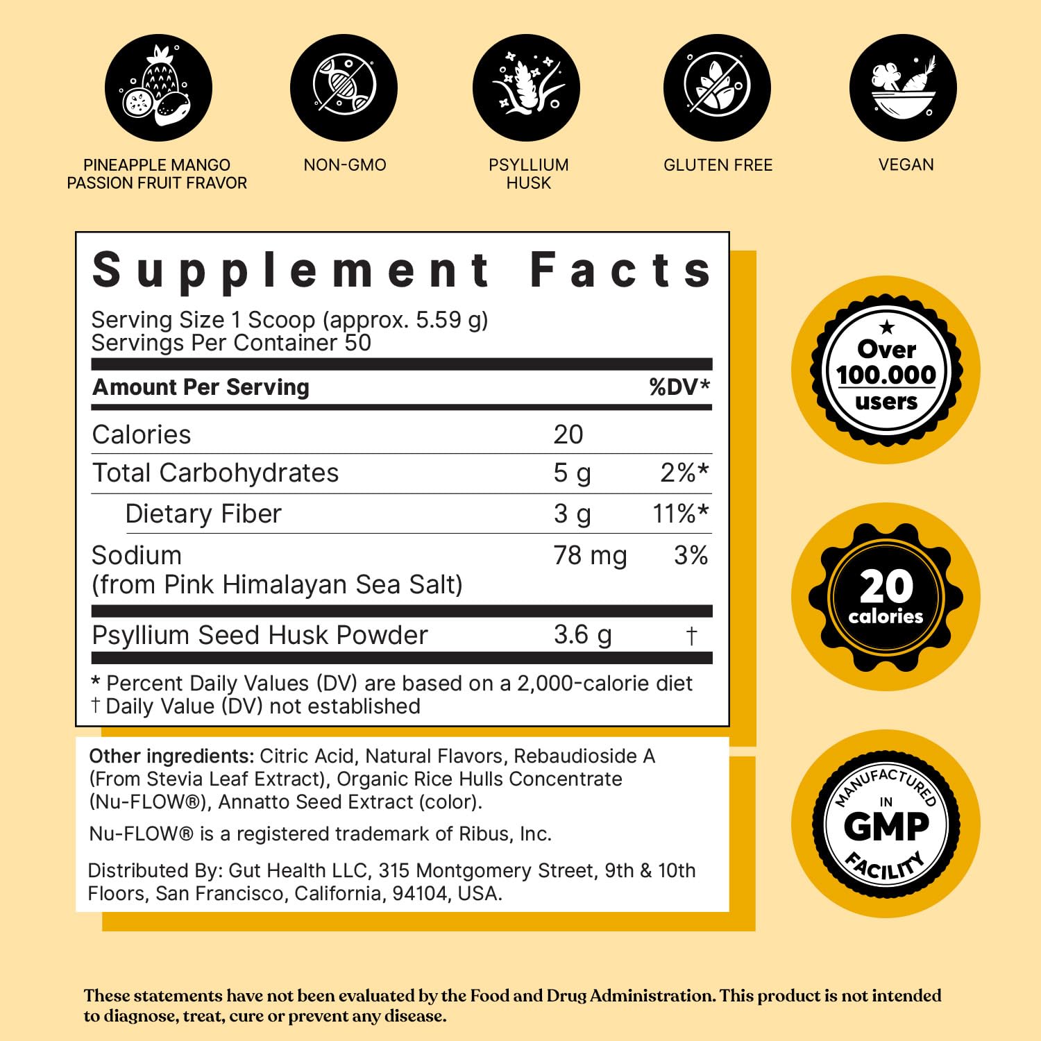 ColonBroom Psyllium Husk Powder with Stevia (Tropical Fruits) - Colon Cleanse for Bloating Relief & Gut Health - Colon Broom Fiber Powder Drink - Vegan Fiber Powder Stevia Supplement, 150 Servings ColonBroom buy supplements canada