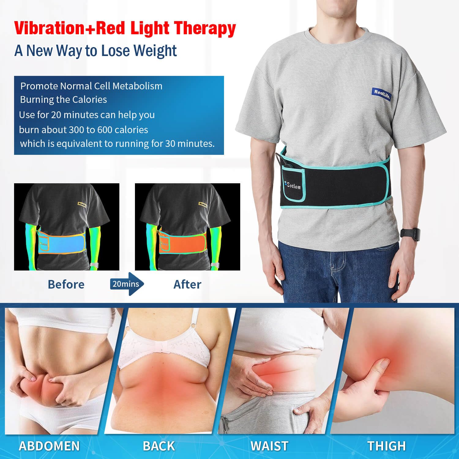 Sotion Red Light Therapy Belt with Massage-Red Light Therapy for Body&Near Infrared Light Therapy comrelax buy supplements canada