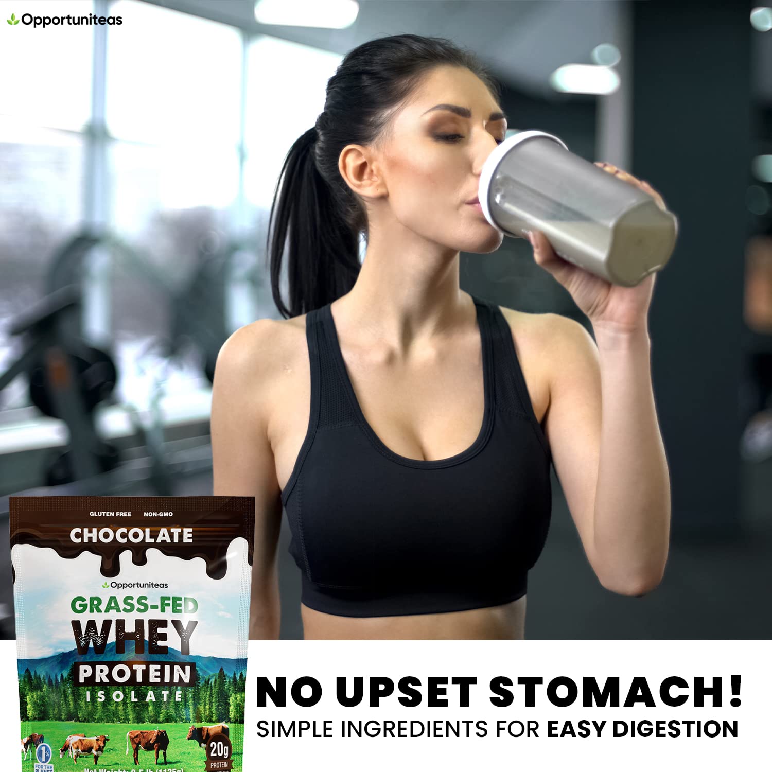 Opportuniteas Chocolate Whey Protein Powder - Grass Fed Whey Isolate + Organic Cacao Opportuniteas buy supplements canada