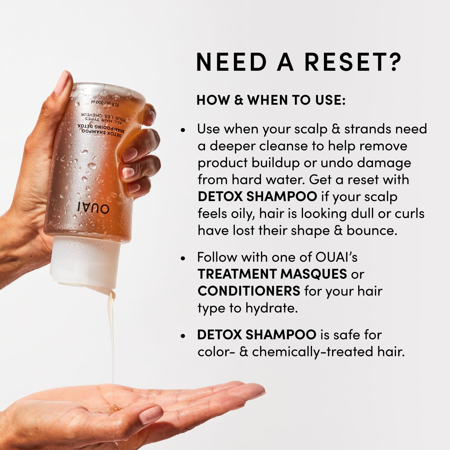 OUAI Detox Shampoo Refill - Clarifying Shampoo for Build Up, Dirt, Oil, Product and Hard Water - Apple Cider Vinegar & Keratin for Clean, Refreshed Hair - Sulfate-Free Hair Care (32 oz) OUAI buy supplements canada