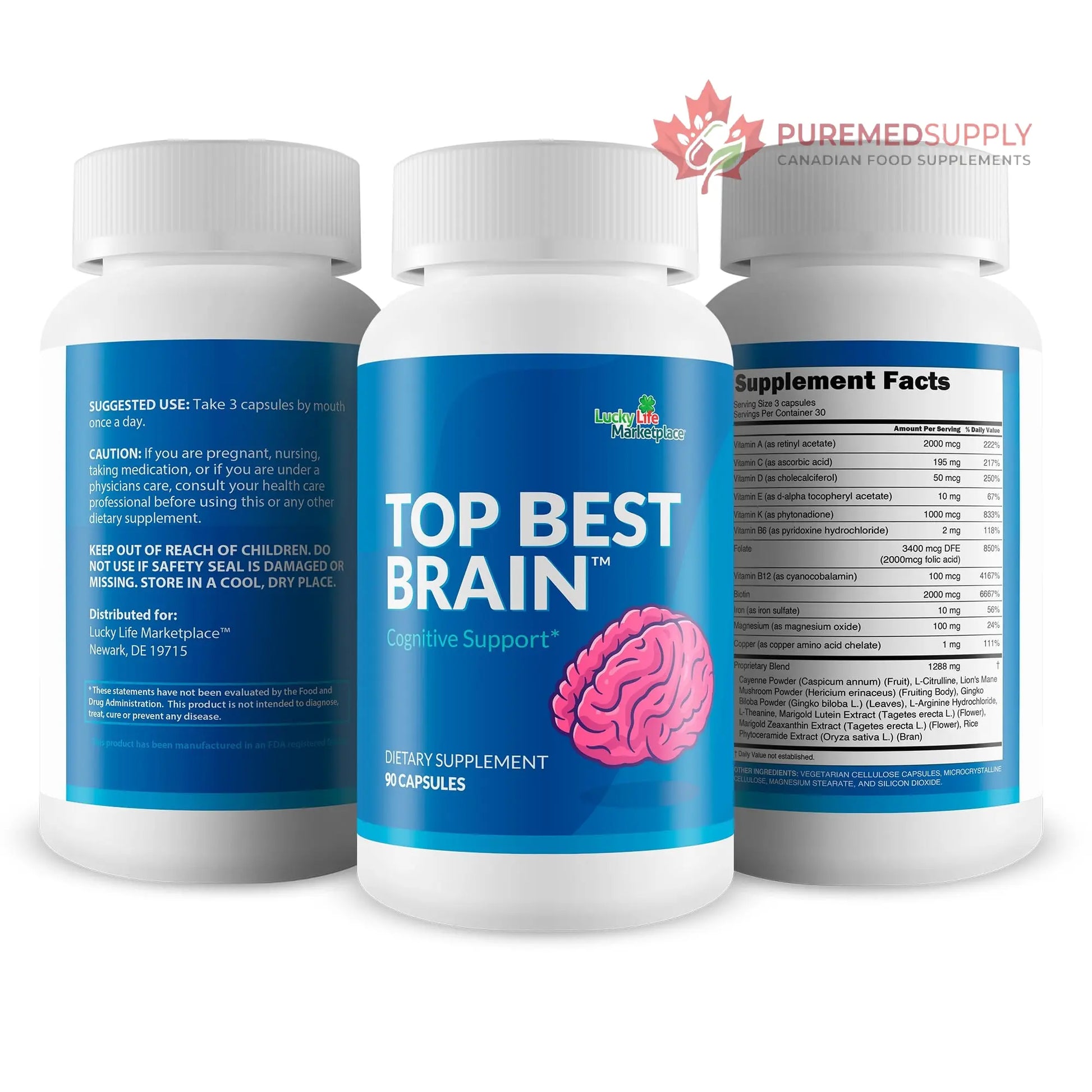Top Best Brain - Cognitive Support Supplement for Memory, Focus, & Mental Clarity - Promote Improved Concentration, Cognition, & Motivation - Brain Pills for Cognitive Health - Nootropic Formula Generic buy supplements canada