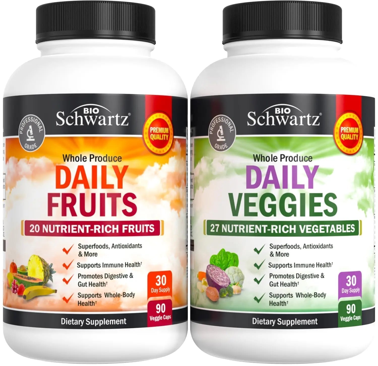 BioSchwartz Daily Fruits and Veggies Supplement for Women and Men (1 Month Supply) Plus Daily Multivitamin BioSchwartz buy supplements canada