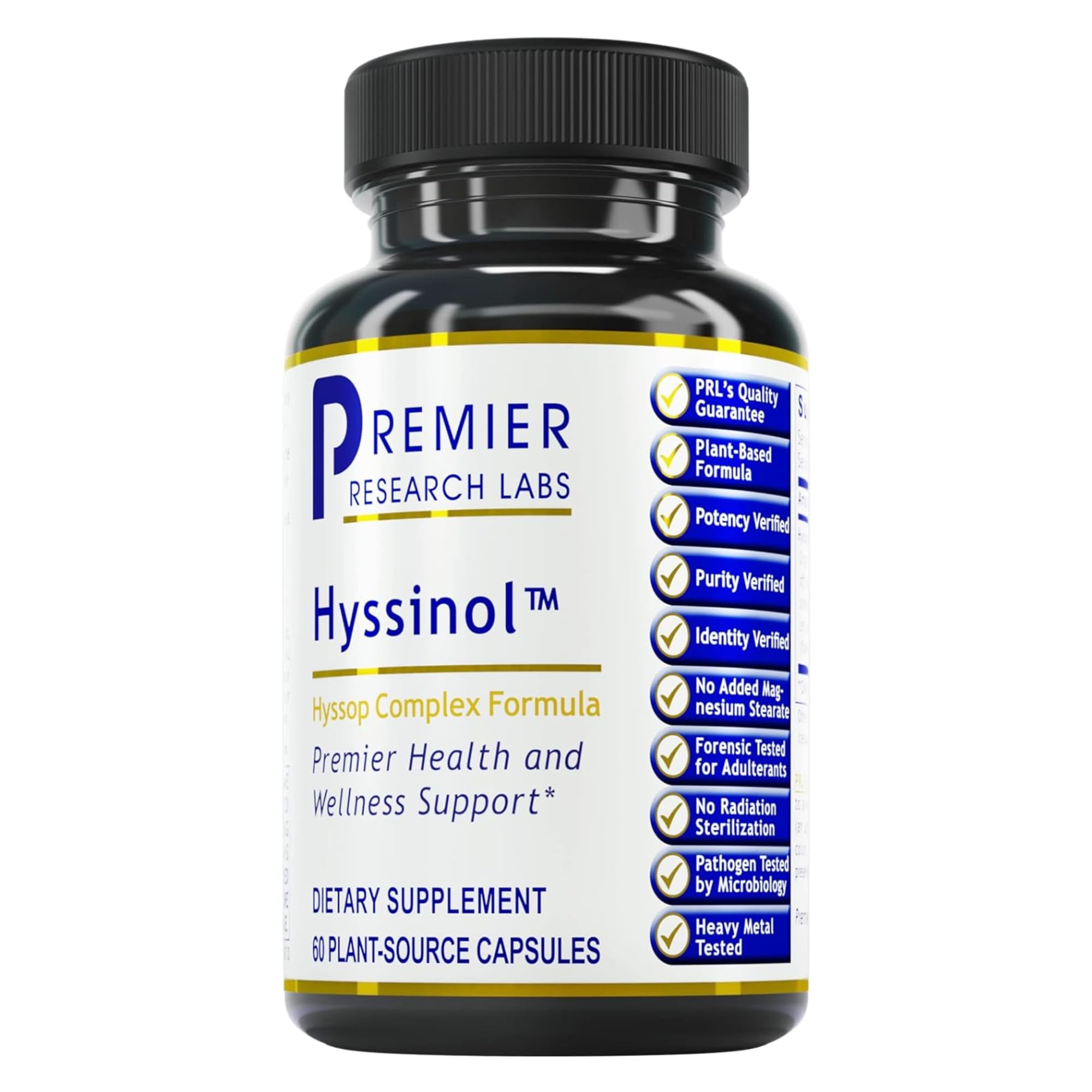 Premier Research Labs Hyssinol - Hyssop Herb, Hyssop Capsules, Wellness Pills with Organic Hyssop Dry Herb, Dietary Supplement with Green Tea, Antioxidant Support - 60 Vegetarian Capsules Premier Research Labs buy supplements canada