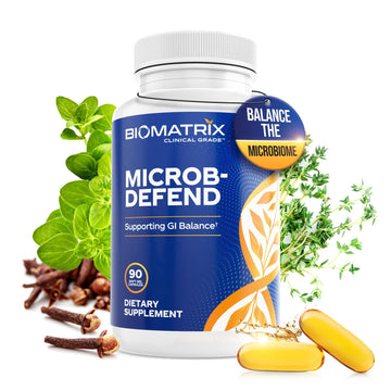 BioMatrix Biofilm Disruptor, GI Repair Digestive Supplement for Men and Women, Oil of Thyme, Oregano & Clove, Gut Microbiome & Intestinal Health Support | Microb-Defend (90 Softgels) BioMatrix buy supplements canada