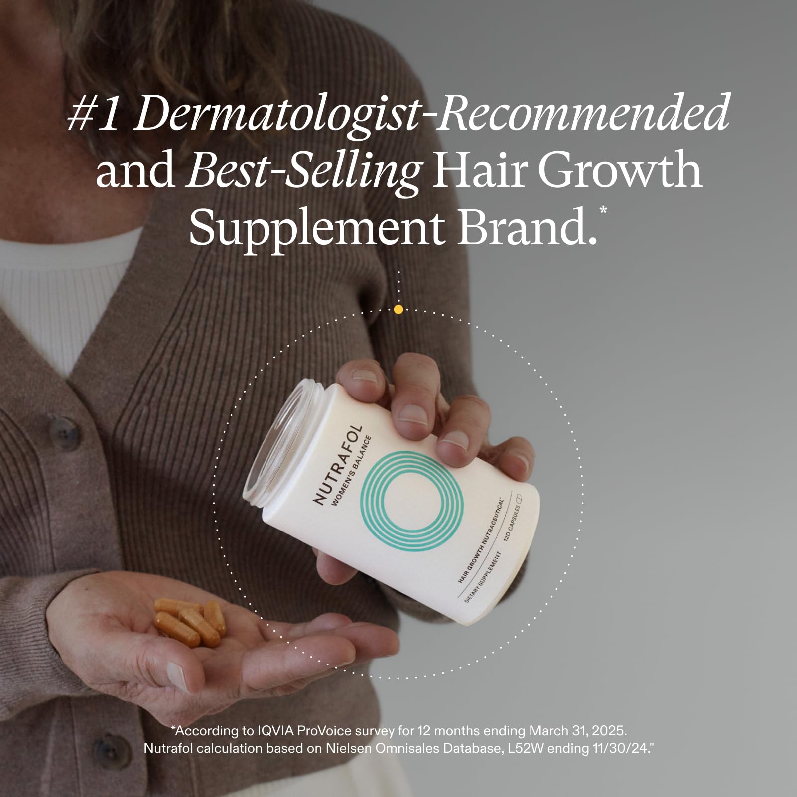 Nutrafol Women's Balance Hair Growth Supplements, Ages 45 and Up, Clinically Proven for Visibly Thicker Hair and Scalp Coverage in 3-6 Months, Dermatologist Recommended - 1 Month Supply Refill Pouch Nutrafol buy supplements canada