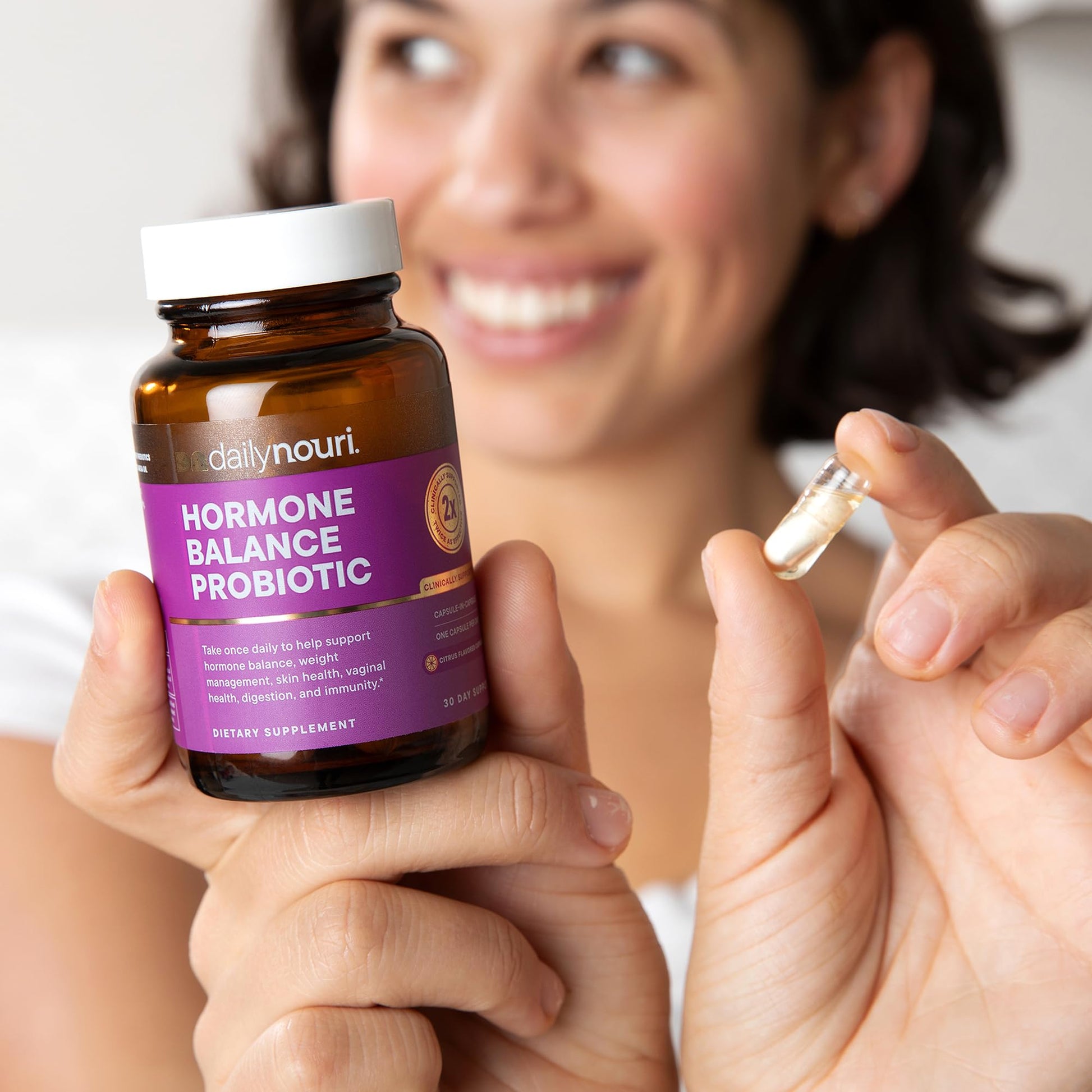 Daily Nouri Hormone Balance Probiotics for Women | Hormonal Balance Support | Vaginal pH + Gut Health | 7 Clinically Studied Strains + Omega | 30-Day Supply Daily Nouri buy supplements canada