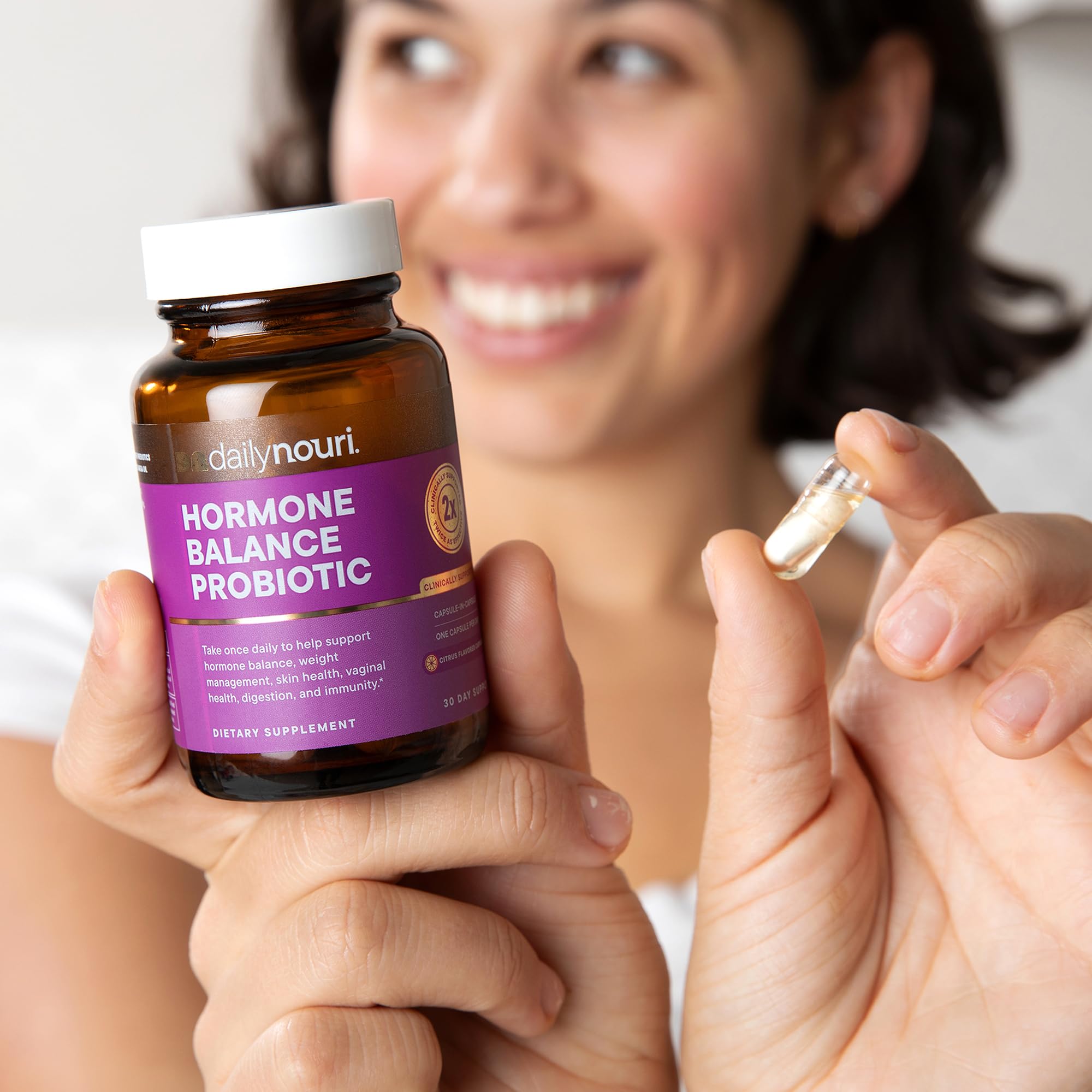 Daily Nouri Hormone Balance Probiotics for Women | Hormonal Balance Support | Vaginal pH + Gut Health | 7 Clinically Studied Strains + Omega | 30-Day Supply Daily Nouri buy supplements canada