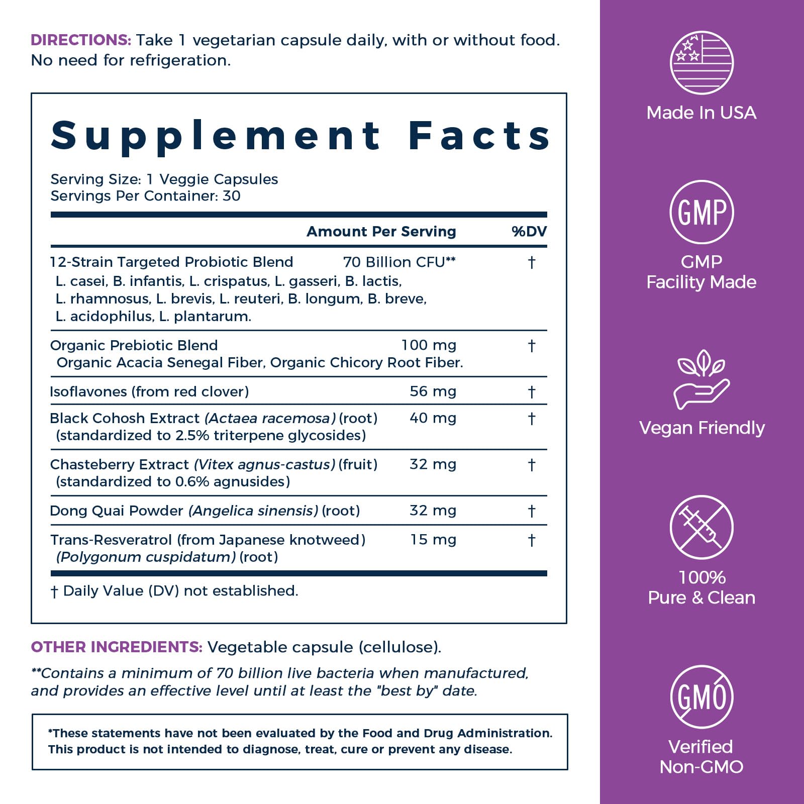 NewRhythm Menopause Probiotics for Women, 7-in-1 Relief, Prebiotics, Black Cohosh Trans-Resveratrol Chasteberry Red Clover Dong Quai, Hot Flashes Night Sweats, No Soy, No Estrogen, 30 Ct NewRhythm buy supplements canada