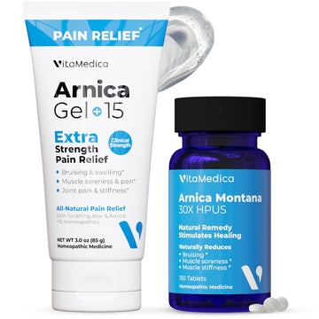 VitaMedica Arnica Montana Tablets & Arnica Gel Bundle – Support for Bruising, Swelling & Soreness, 150 Rapid-Dissolve Tablets + 3 oz Water-Based Gel VitaMedica buy supplements canada