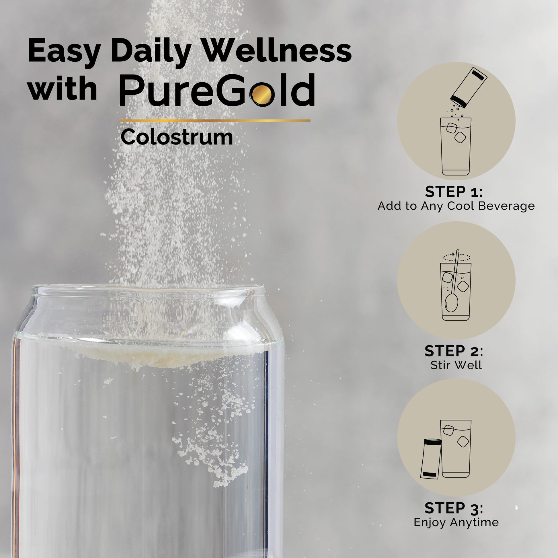 PureGold - Bovine Colostrum Powder - 100% Pure New Zealand Grass Fed, Supports Gut Health, Skin, Hair, & Immunity – Colostrum Supplement, Unflavored, 30 Travel Packets Fasted Athlete buy supplements canada