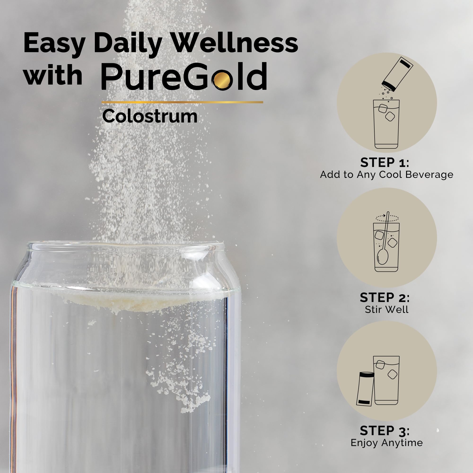 PureGold - Bovine Colostrum Powder - 100% Pure New Zealand Grass Fed, Supports Gut Health, Skin, Hair, & Immunity – Colostrum Supplement, Unflavored, 30 Travel Packets Fasted Athlete buy supplements canada
