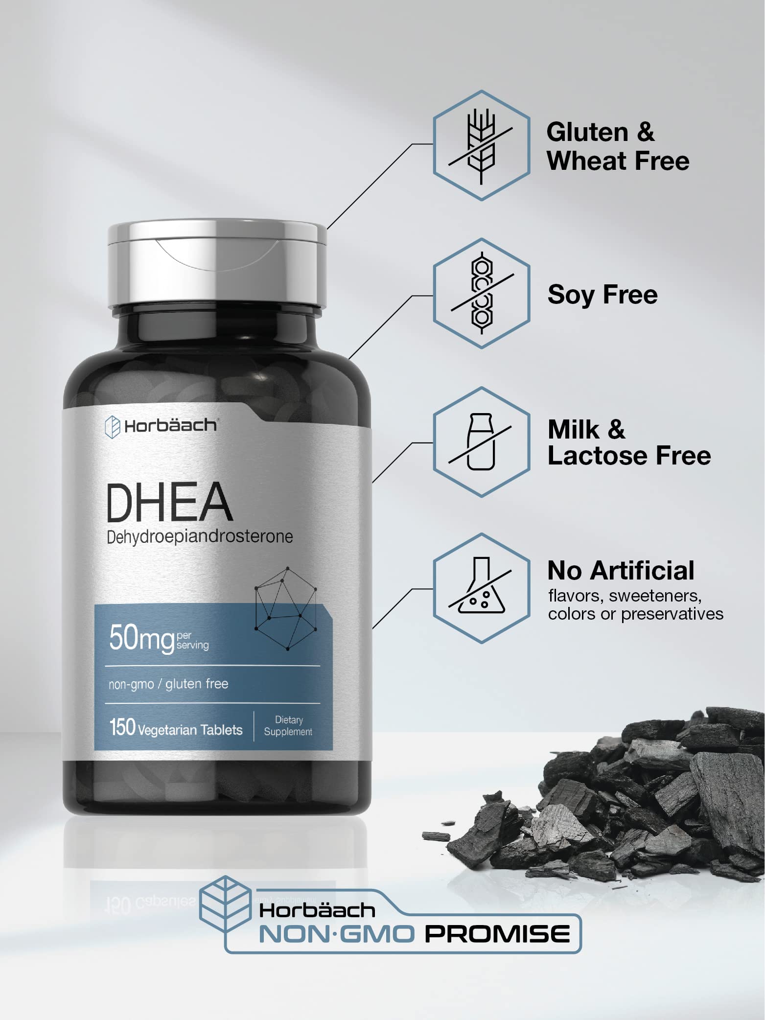 DHEA 50mg 150 Tablets | Non-GMO, Gluten Free Supplement | by Horbaach Horbäach buy supplements canada