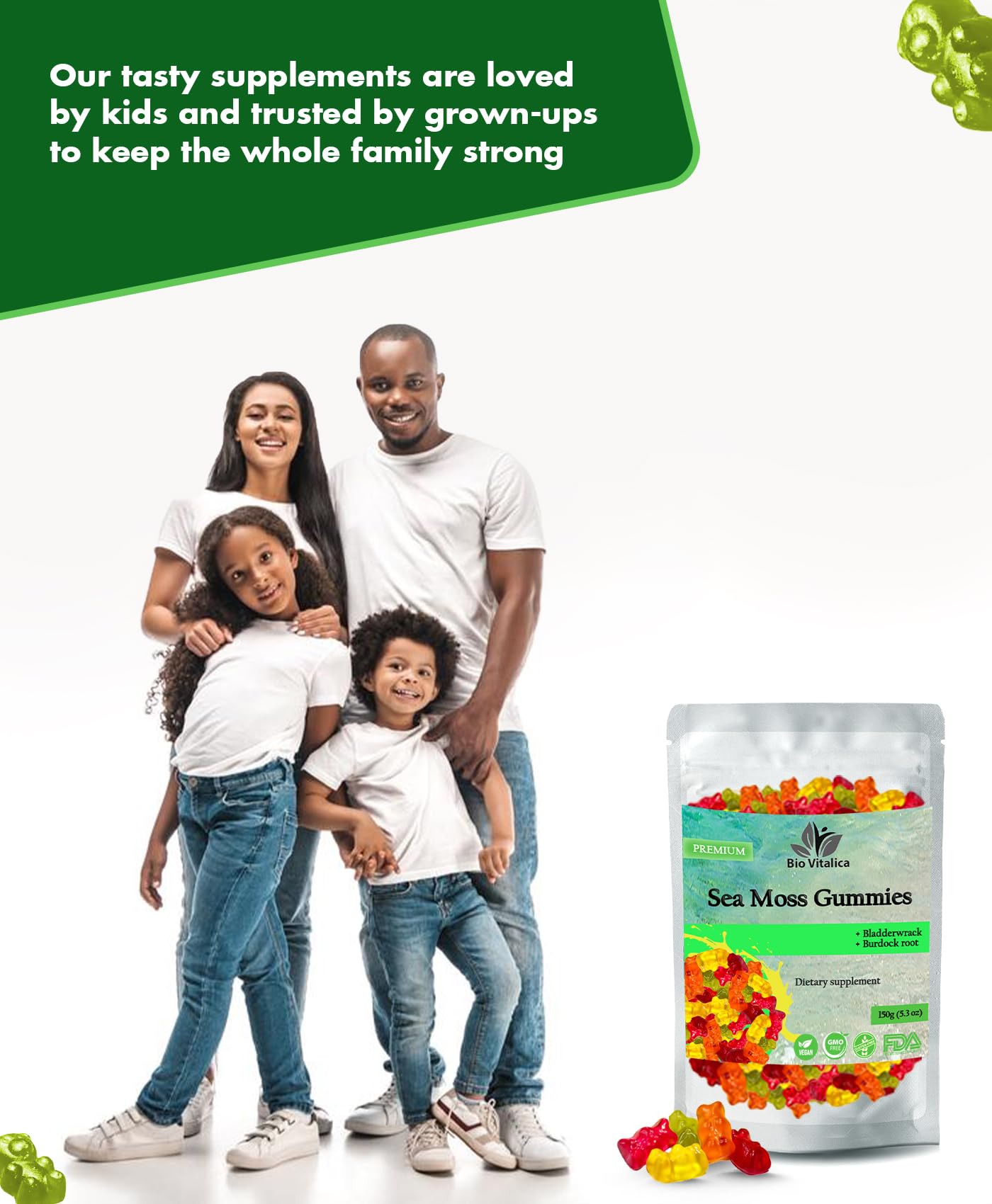 BIO VITALICA Sea Moss Gummies – with Bladderwrack & Burdock Root – Wildcrafted Gel + Powder – Vegan, Keto, Non-GMO, Gluten-Free – Fruity Mineral-Rich Gummies – 50 Count (3 Pack) BIO VITALICA buy supplements canada