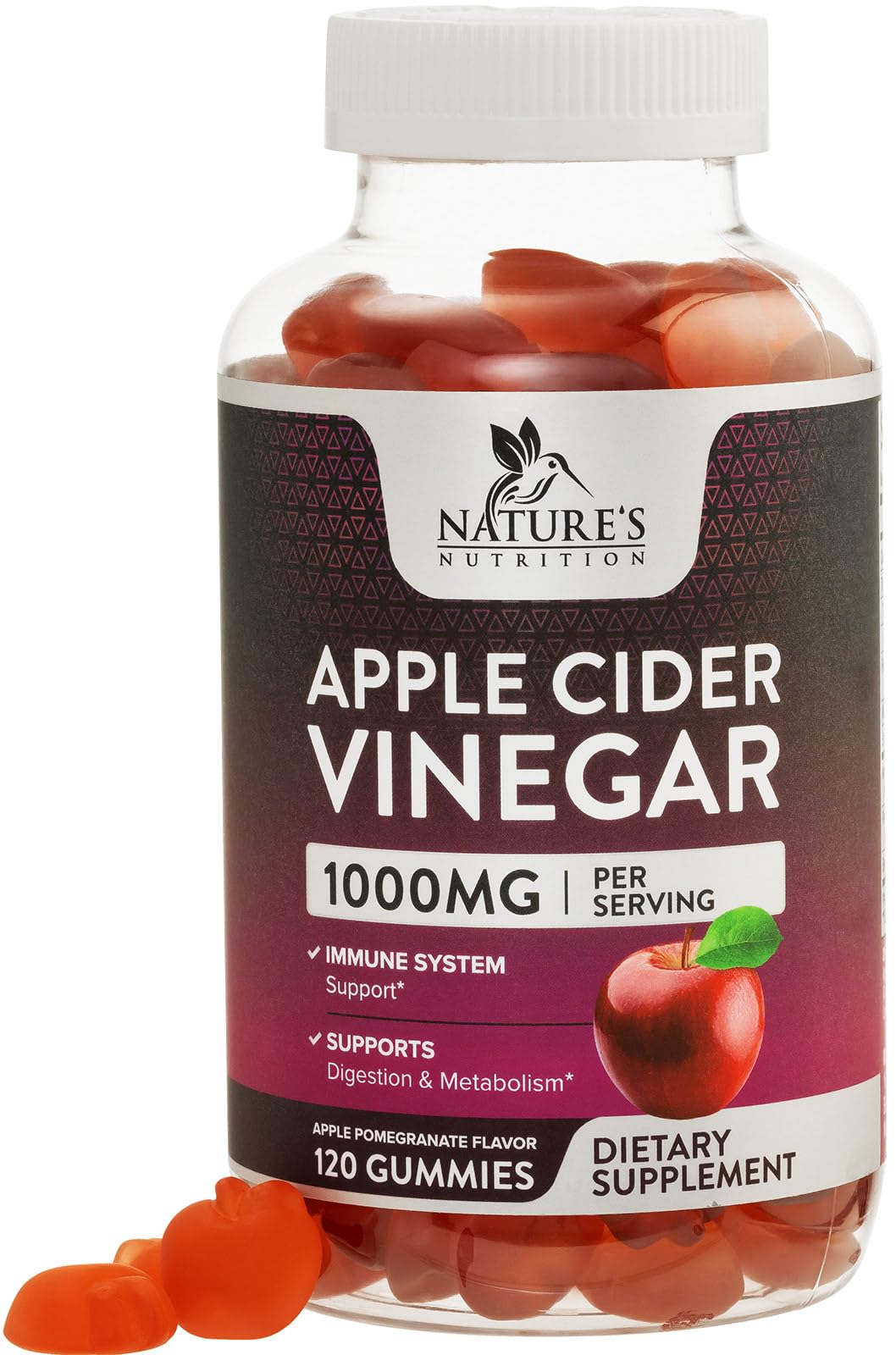 Nature's Nutrition Apple Vinegar Gummy for Weight Loss 1000mg - Vegan Apple Cider Vinegar Nature's Nutrition buy supplements canada