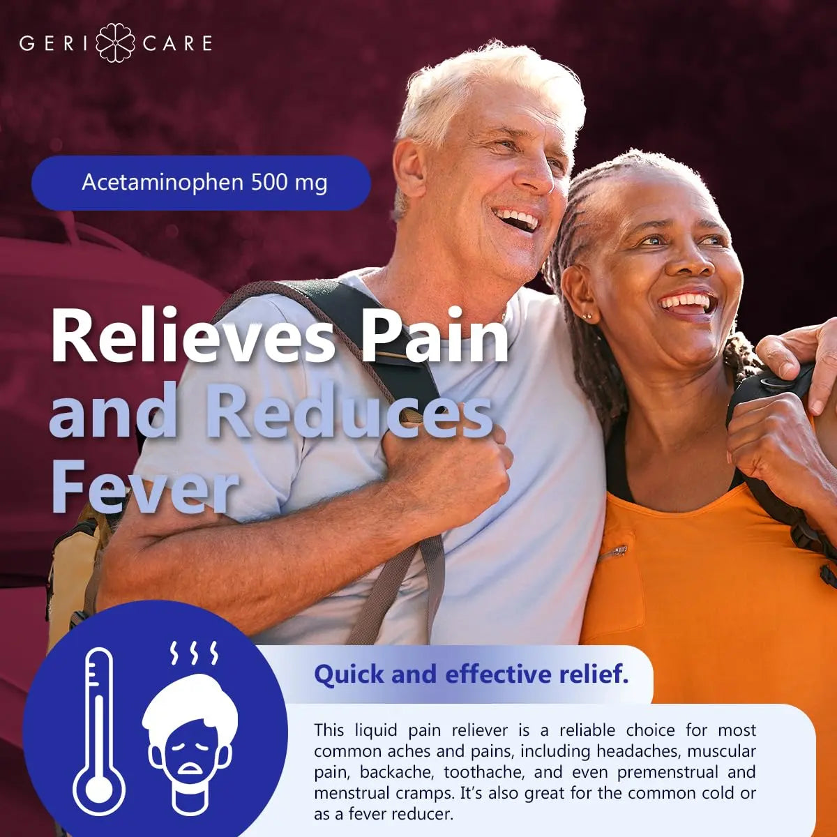 GeriCare Extra Strength Acetaminophen 500 mg Adult Liquid Pain Relief, Fever Reducer, 8 FL OZ (Pack of 1) GeriCare buy supplements canada