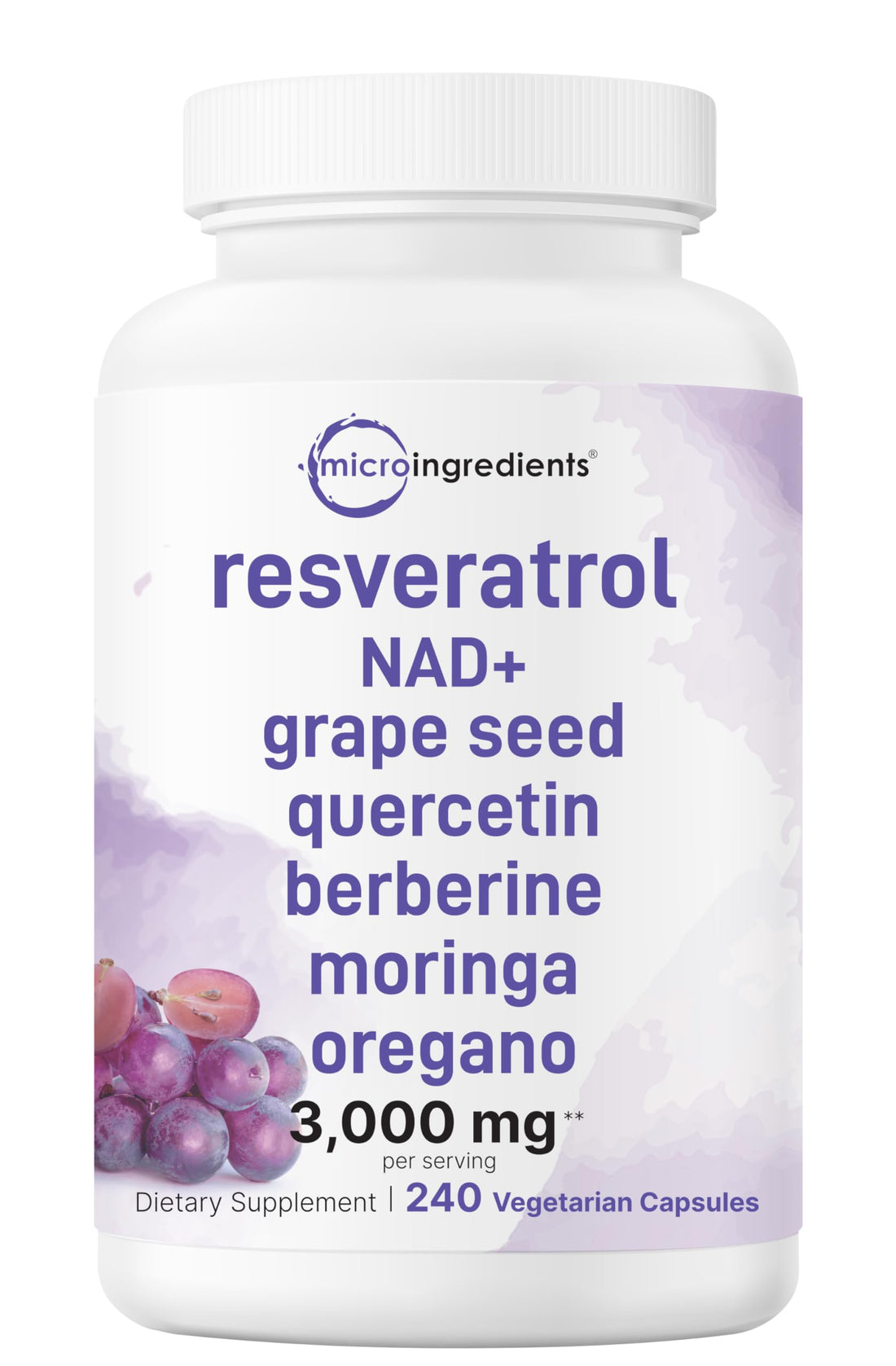Micro Ingredients Resveratrol NAD Complex 3,000mg for Women & Men, 240 Veggie Capsules | NMN Supplement Alternative | 11-in-1 Blend with NAD+, Quercetin, Moringa, Berberine, Grape Seed, & Oregano Micro Ingredients buy supplements canada