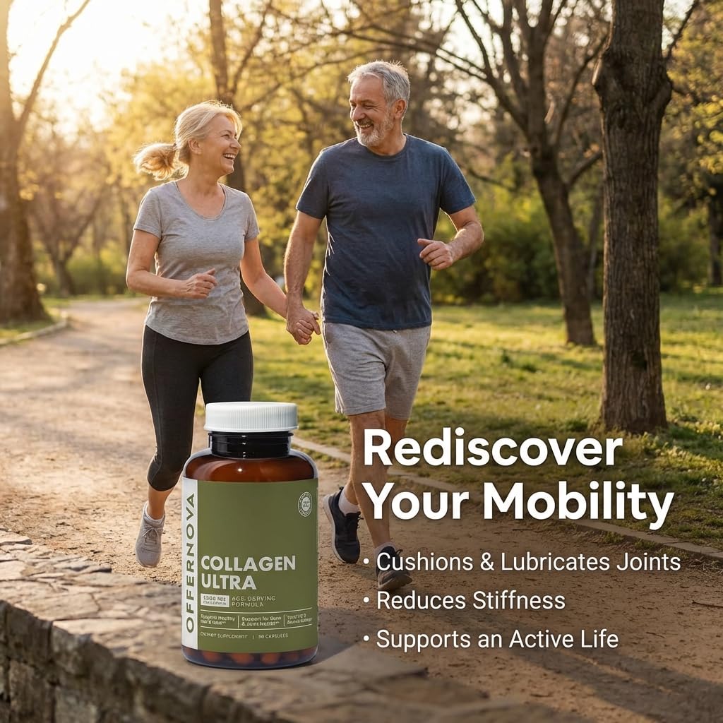 Offernova Collagen Ultra Hydrolyzed Collagen Supplements - 3000mg Anti Aging Bovine Collagen Peptides for Healthy Joints, Bones, Hair and Skin. Offernova buy supplements canada