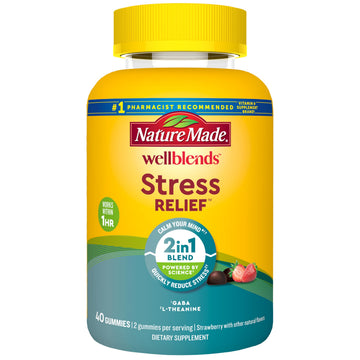 Nature Made Wellblends Stress Relief Gummies, L theanine 200mg to Help Reduce Stress, with GABA 100mg, Same Day Stress Support, 40 Strawberry Flavor Gummies Nature Made buy supplements canada