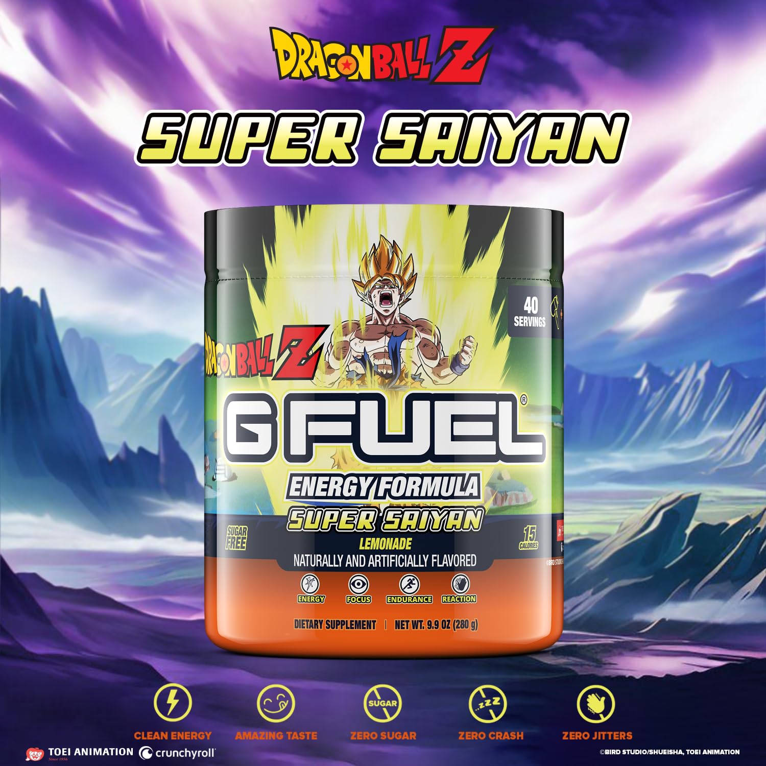 G fuel Dragon Ball Z Energy Powder, Sugar Free, Clean Caffeine Focus Supplement G fuel buy supplements canada