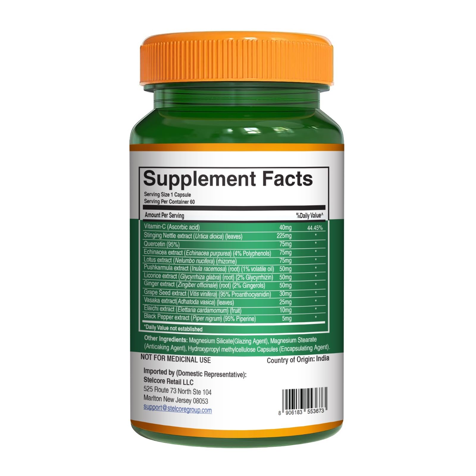 Pure Nutrition Lung Health Supplement | 60 Caps | Herbal Lung Support Formula with Quercetin, Vitamin C, Nettle, Vasaka Leaf, Lotus, Licorice & Ginger. PURE NUTRITION NATURAL TREASURES buy supplements canada