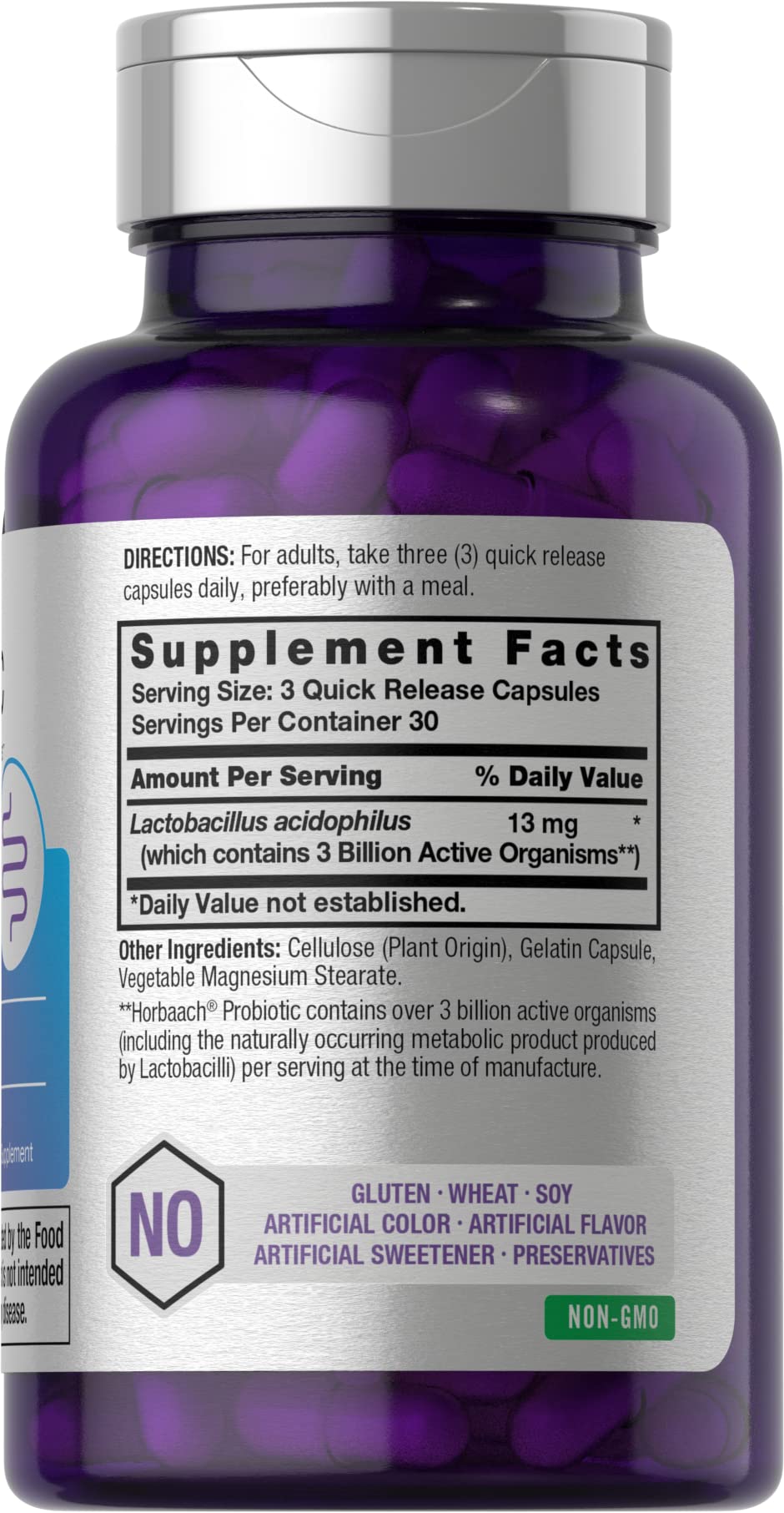 Probiotic for Women & Men's Digestive Health | 3 Billion CFU | 90 Capsules | Non-GMO Horbäach buy supplements canada