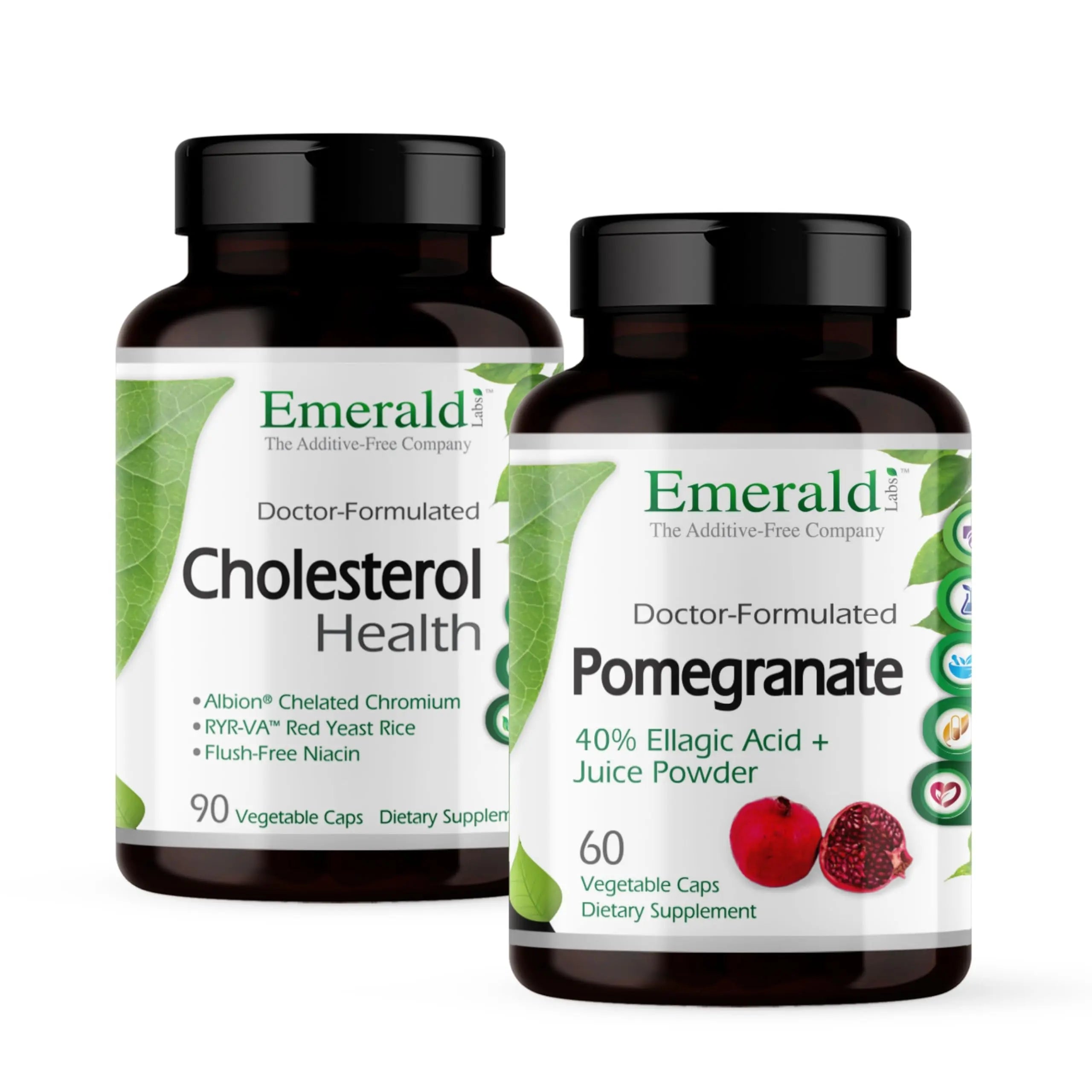 EMERALD LABS Cholesterol Health (90 Caps) & Pomegranate Extract (60 Caps) - Supports Heart Health & Immune Function - Gluten Free & Vegan EMERALD LABS buy supplements canada