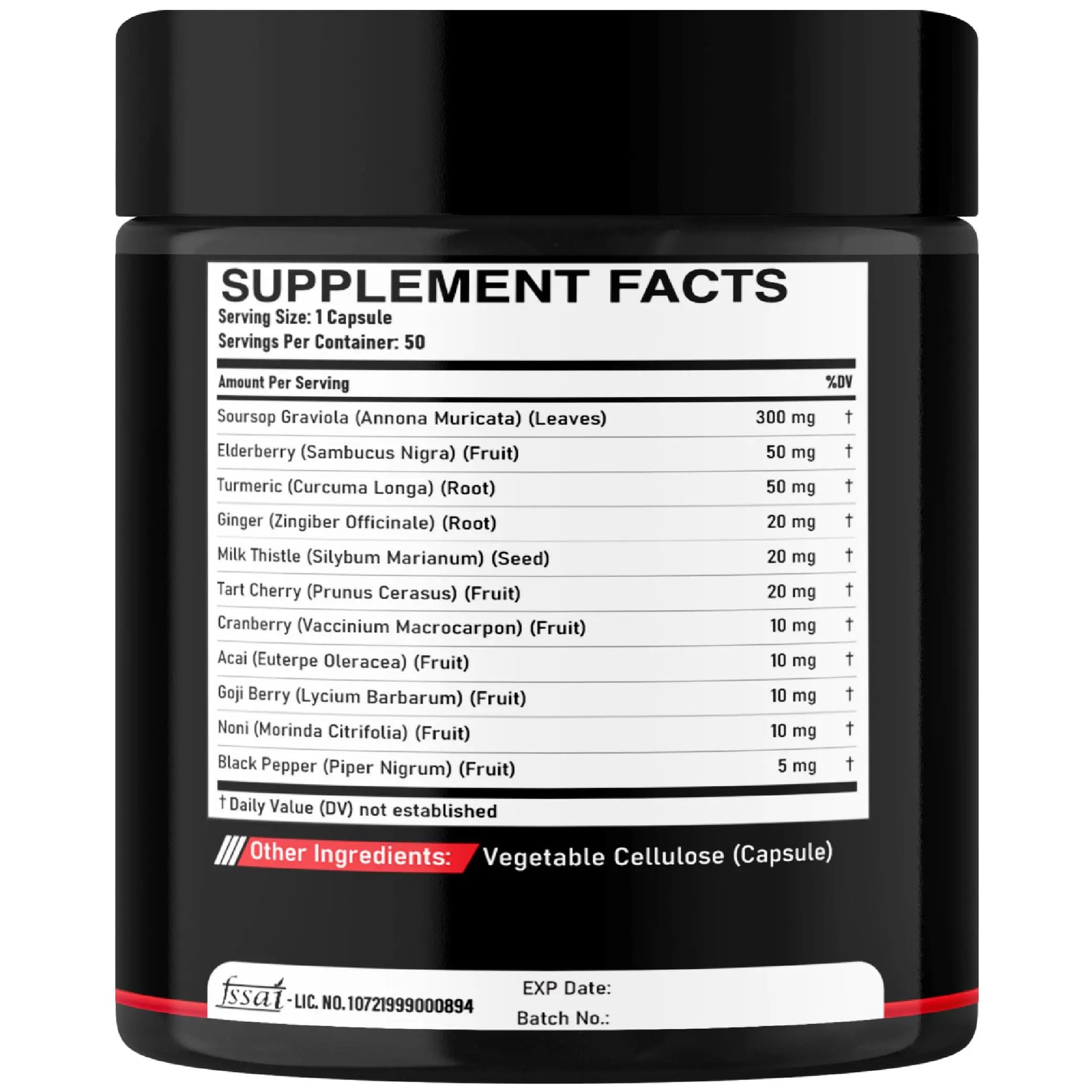DEDICAD Graviola Soursop Leaves Capsules - 2 Packs 50 Capsules for 100-Day Supply - 11in1 Extract with Elderberry, Turmeric, Ginger, Milk Thistle, Cranberry & More - Support Mood, Immune & Body Health DEDICAD buy supplements canada