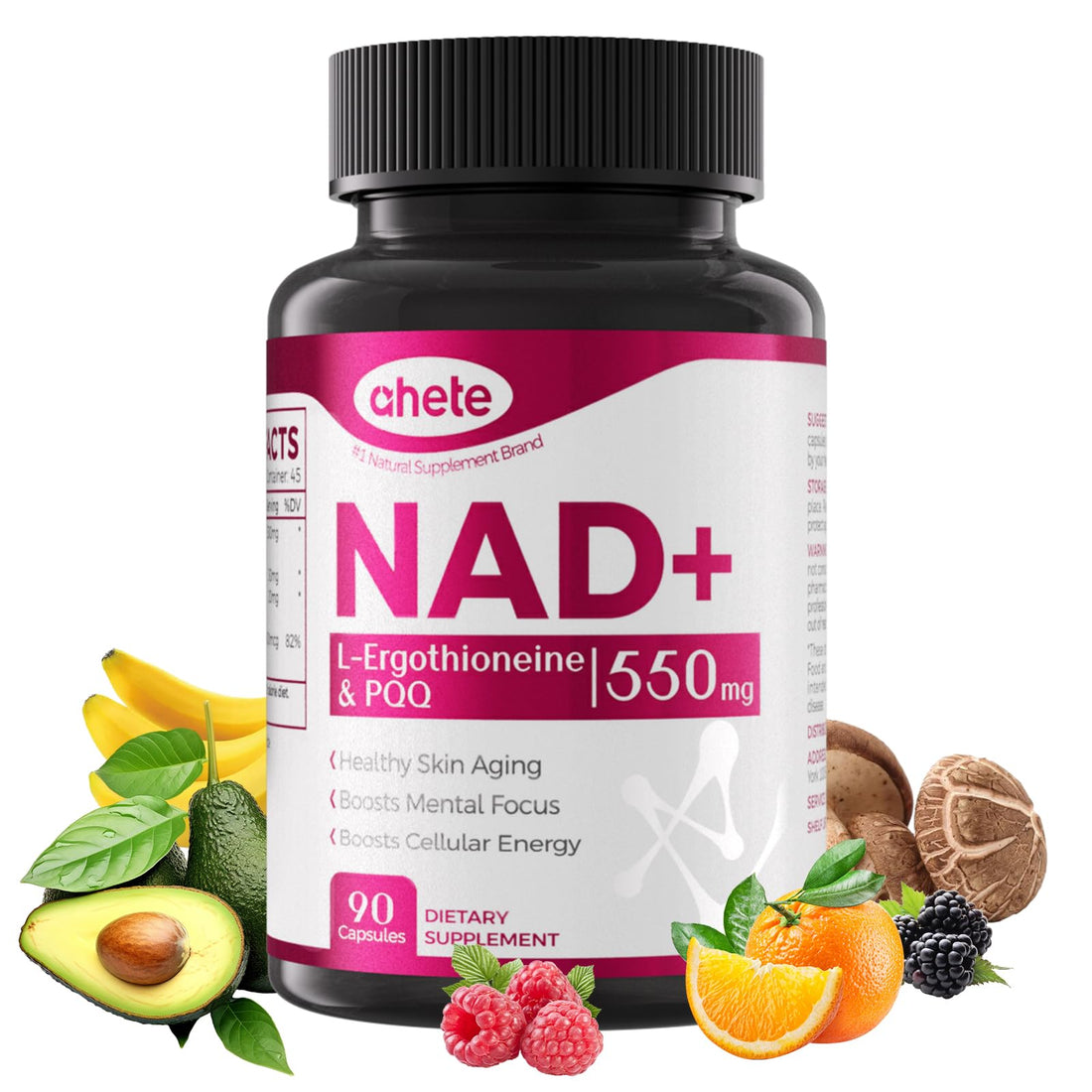 Ahete NAD Supplement with L-Ergothioneine, PQQ, Vitamin B6, and NMNH Supplement - for Cellular Health, Energy Support and Healthy Aging for Women & Men - Vegetarian, Non-GMO, Gluten Free- 90 Capsules Ahete buy supplements canada