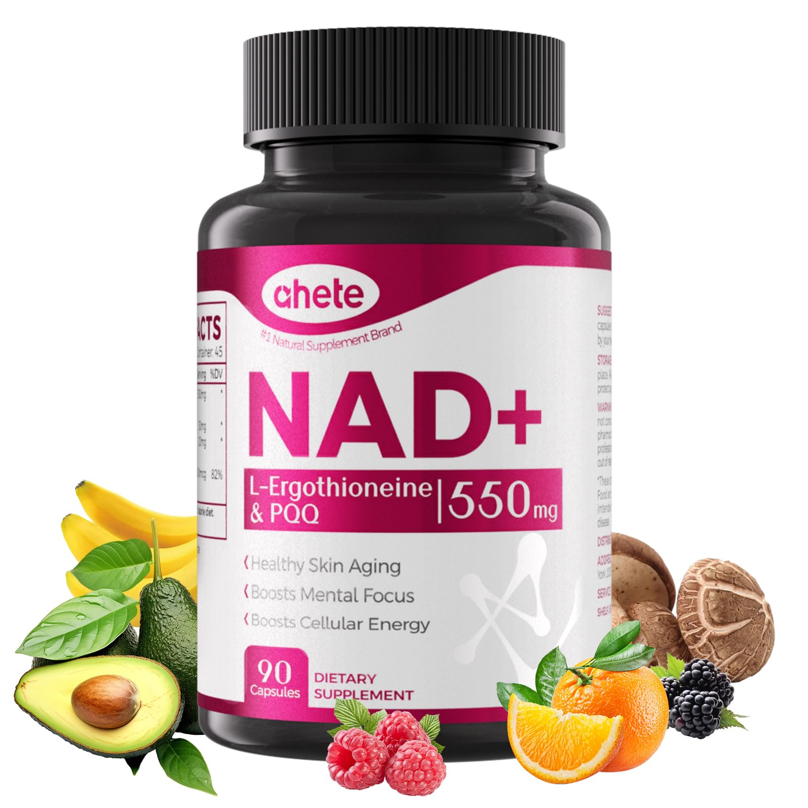 Ahete NAD Supplement with L-Ergothioneine, PQQ, Vitamin B6, and NMNH Supplement - for Cellular Health, Energy Support and Healthy Aging for Women & Men - Vegetarian, Non-GMO, Gluten Free- 90 Capsules Ahete buy supplements canada
