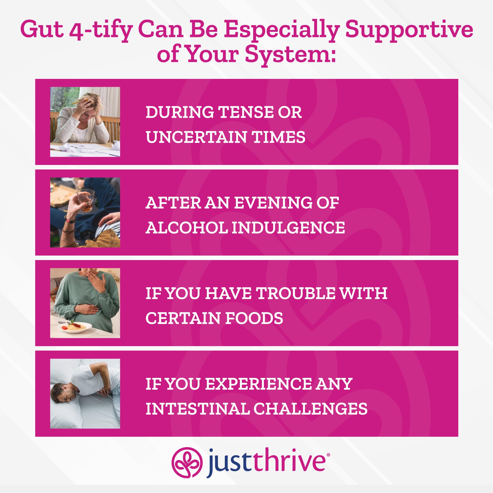 Just Thrive Gut 4-tify - Gut Health Supplements for Women and Men - Anti Bloat, 90 Vegetable Capsules Just Thrive buy supplements canada
