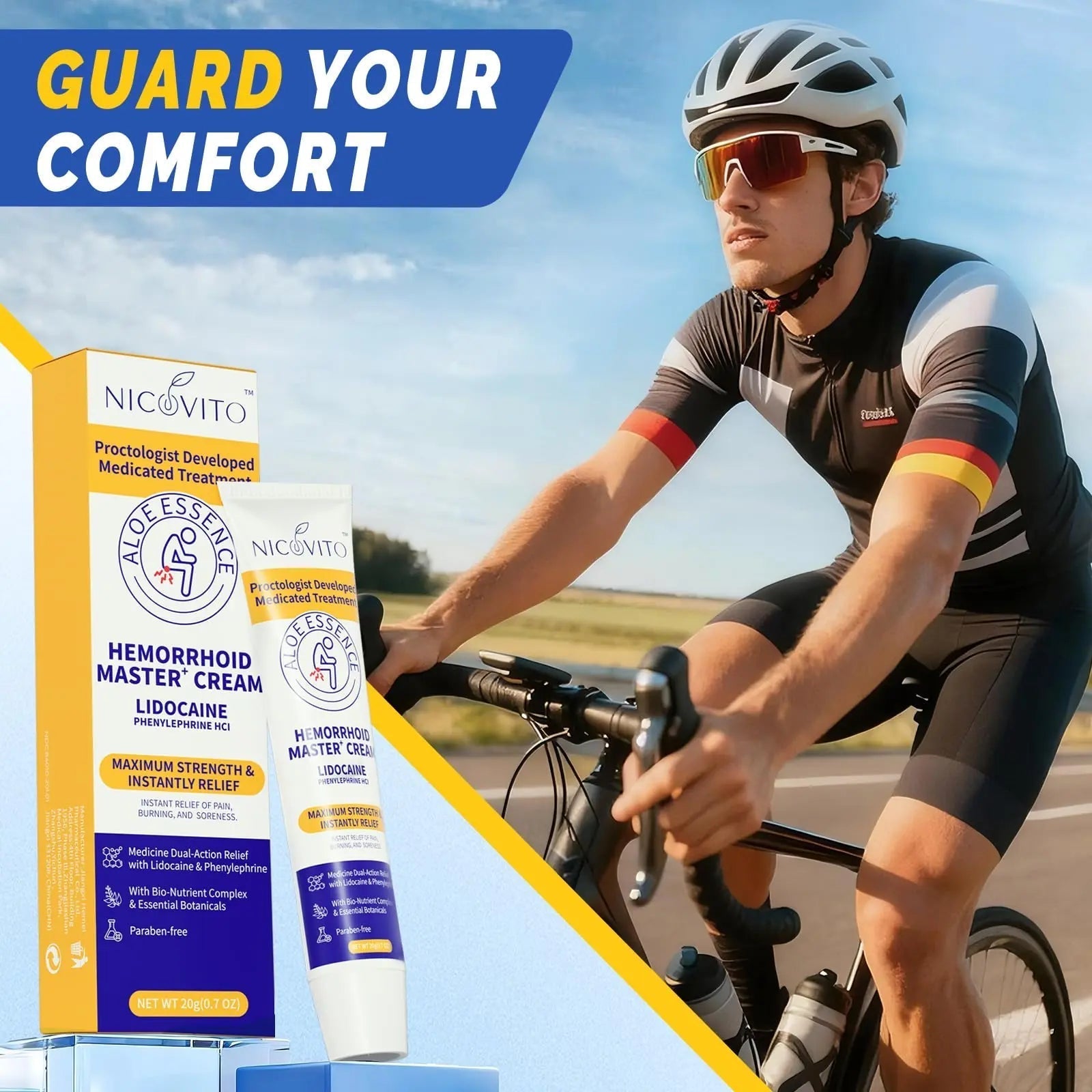 NICOVITO Hemorrhoid & Fissure Treatment Cream, 4% Lidocaine & Phenylephrine HCl Ointment, Maximum Strength Fast Relief for Pain, Itching & Swelling, External Use (0.7 oz) NICOVITO buy supplements canada
