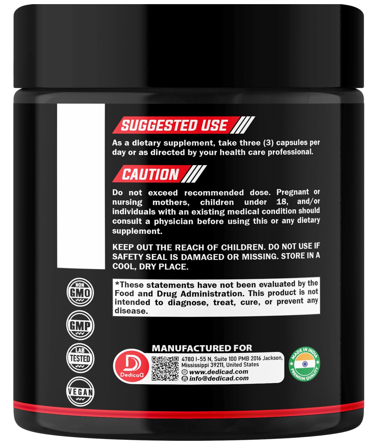 DEDICAD 1500mg Wormwood Capsules with Black Walnut & Cloves - Artemisia Annua Supplement for Immunity - 60 Vegan Capsules DEDICAD buy supplements canada