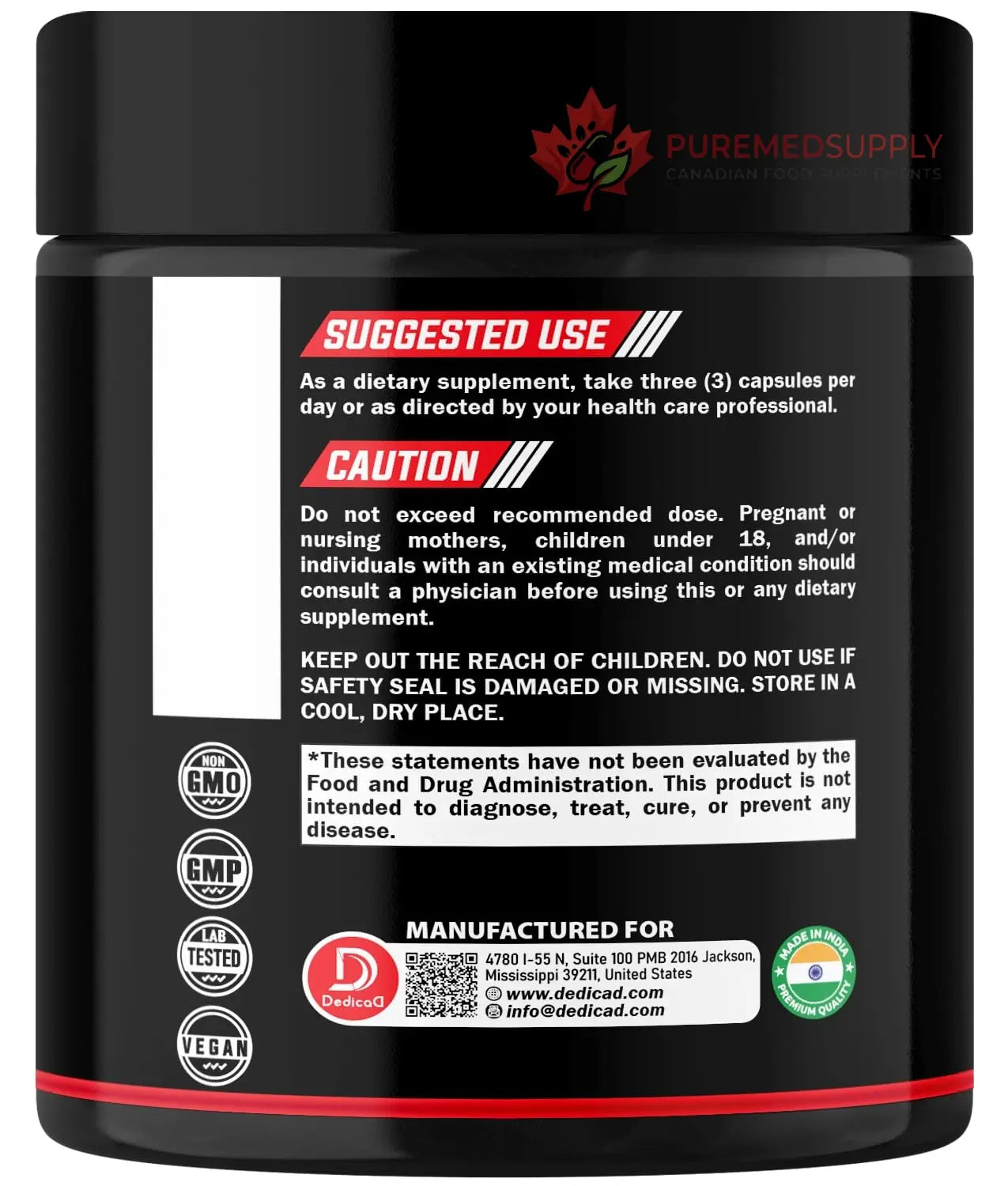 DEDICAD 1500mg Wormwood Capsules with Black Walnut & Cloves - Artemisia Annua Supplement for Immunity - 60 Vegan Capsules DEDICAD buy supplements canada