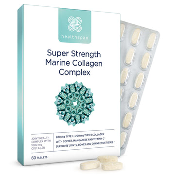 Healthspan 1,000mg Marine Collagen Complex 60 Tablets | 800mg Type I + 200mg Type II Collagen healthspan buy supplements canada