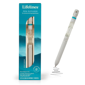 Pen Diffuser in Crisp Mountain Air Essential Oil Blends - Elegant 1.0mm Ballpoint Tip - Black Pen Lifelines buy supplements canada